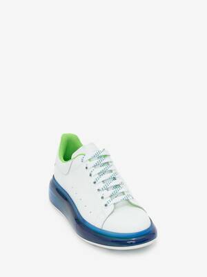 Oversized Sneaker in White/Cobalt Blue/New Green | Alexander 