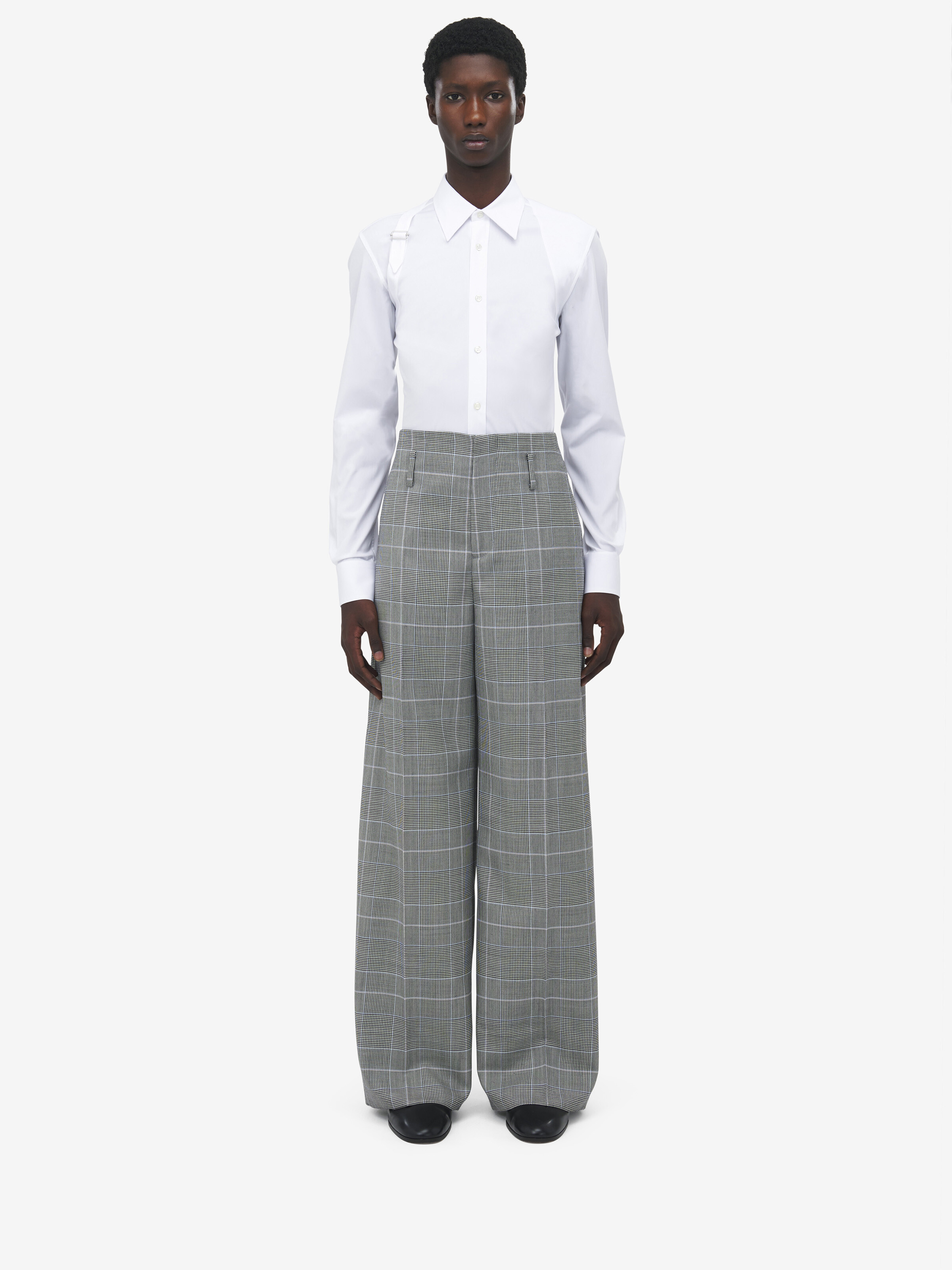 Prince of Wales Wide Leg Trousers
