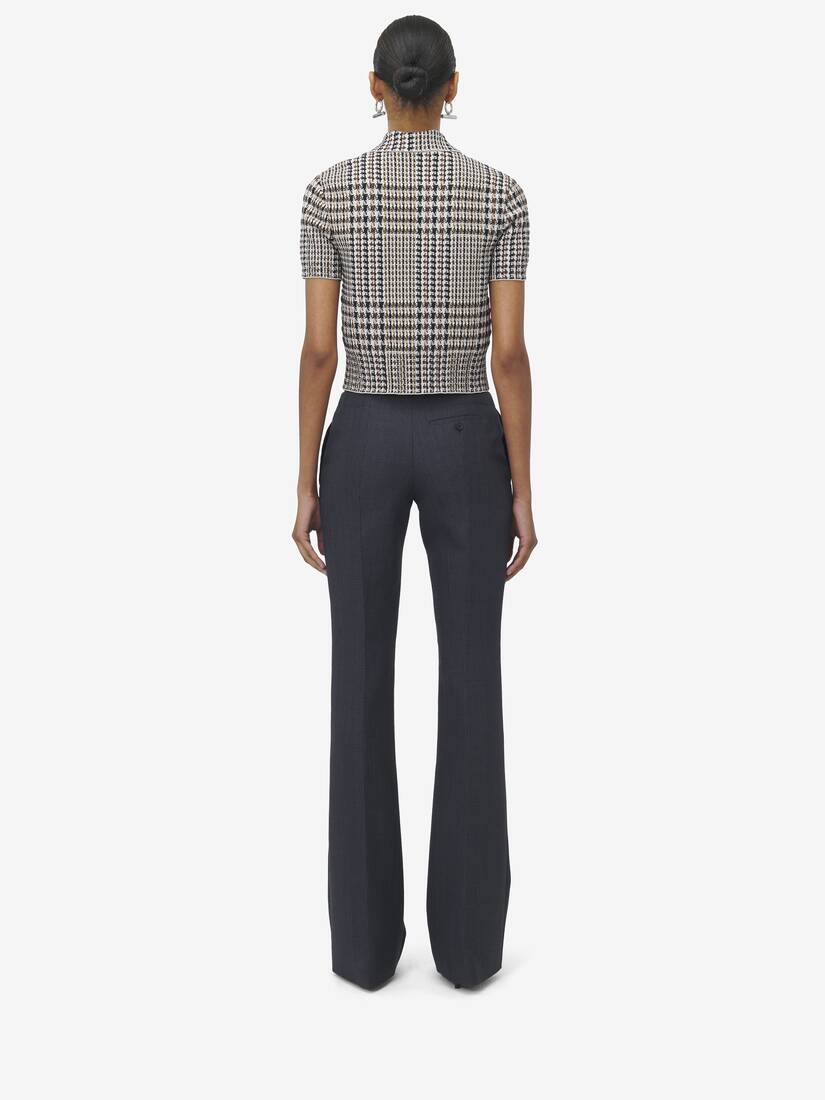 Prince Of Wales Bootcut Trousers