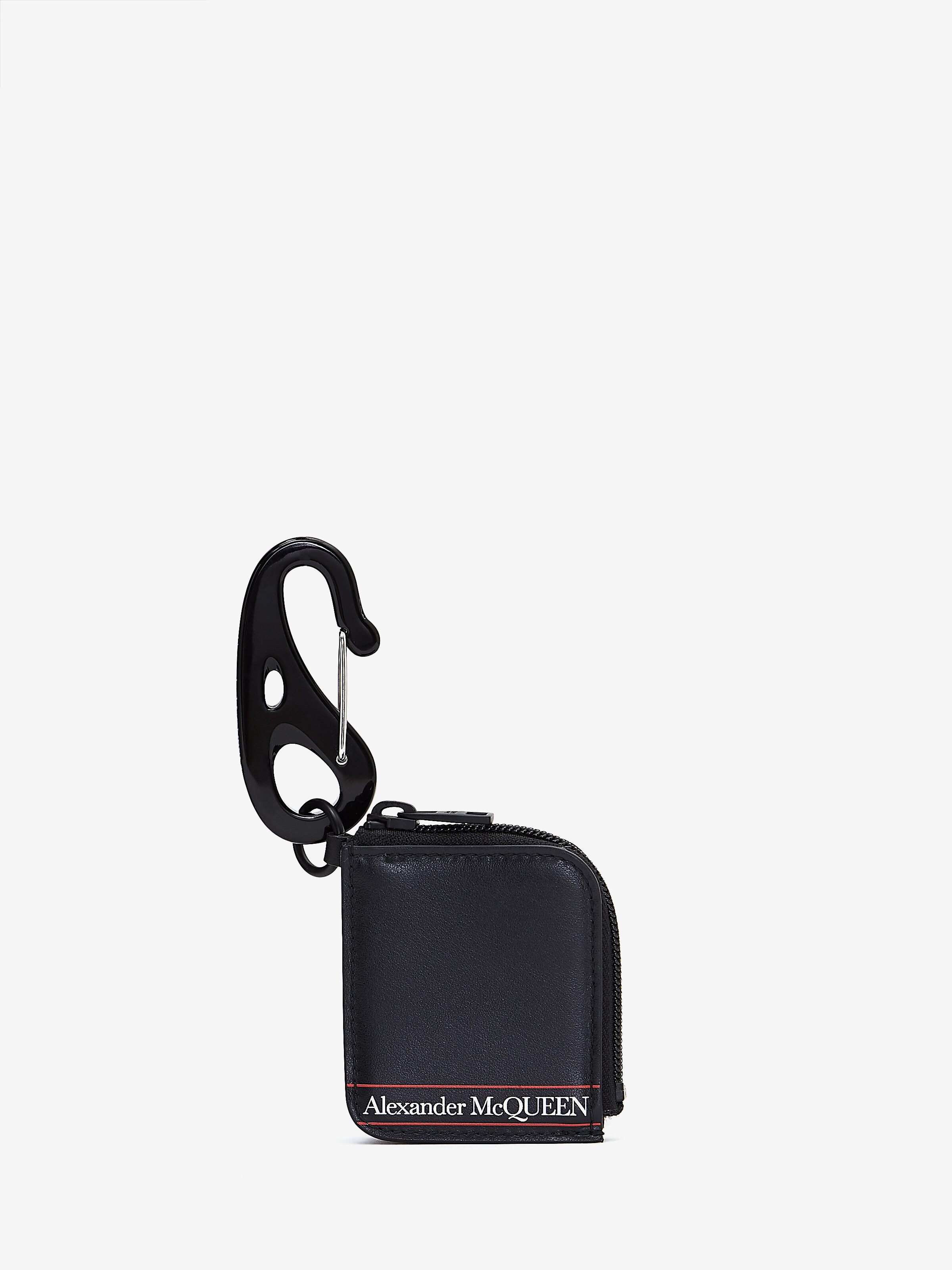 Alexander Mcqueen Man Airpod Case With  Selvedge Logo In Black/red