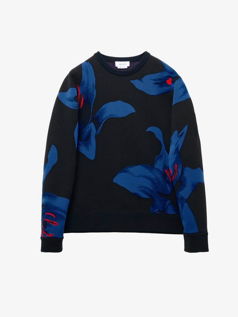 Pull Jacquard Oversize Blue Lily