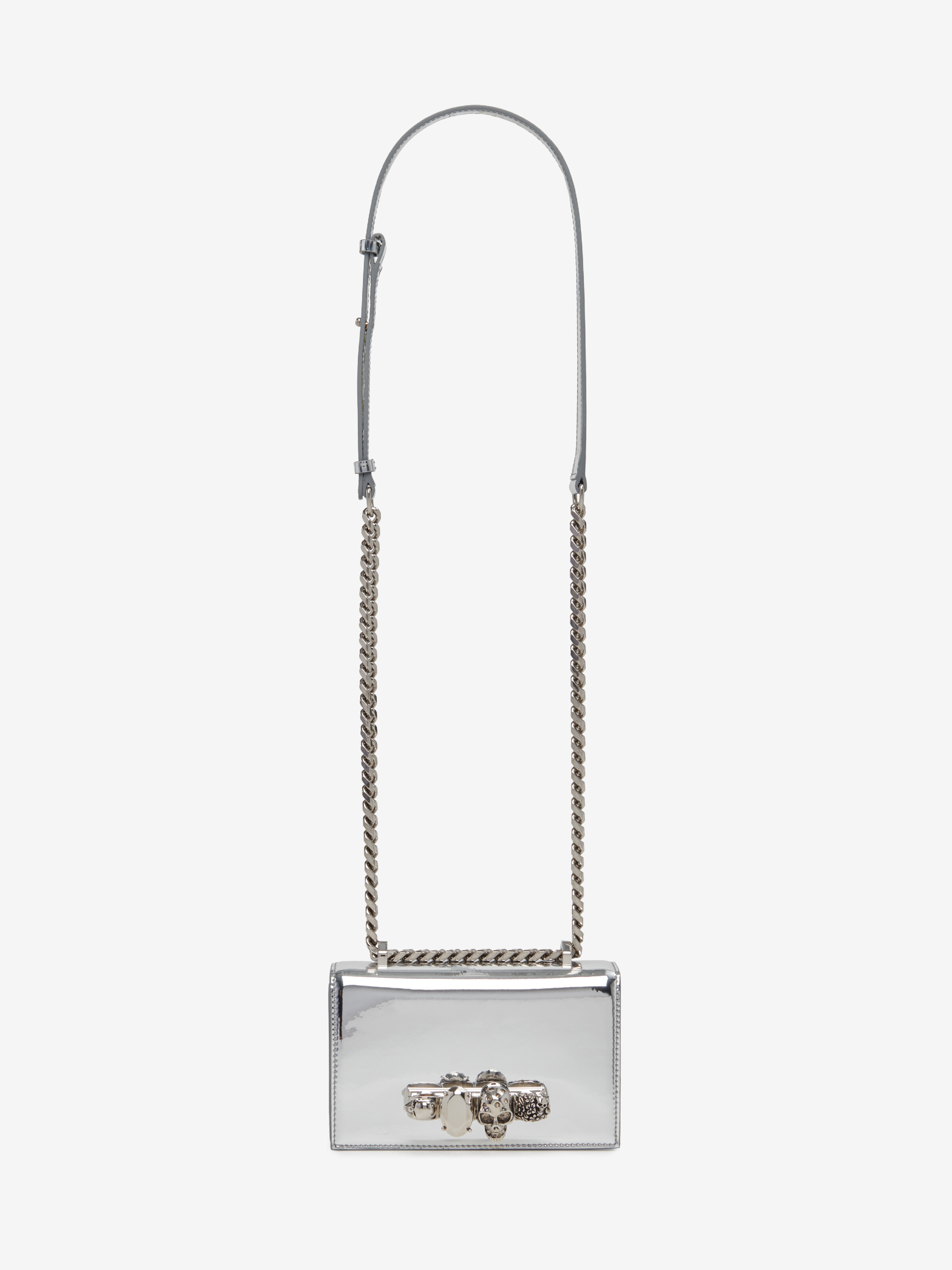 Women's Mini Jewelled Satchel in Silver in Thermoplastic Polyurethane, Metallic Fiber, Polyester | Alexander McQueen - image 5