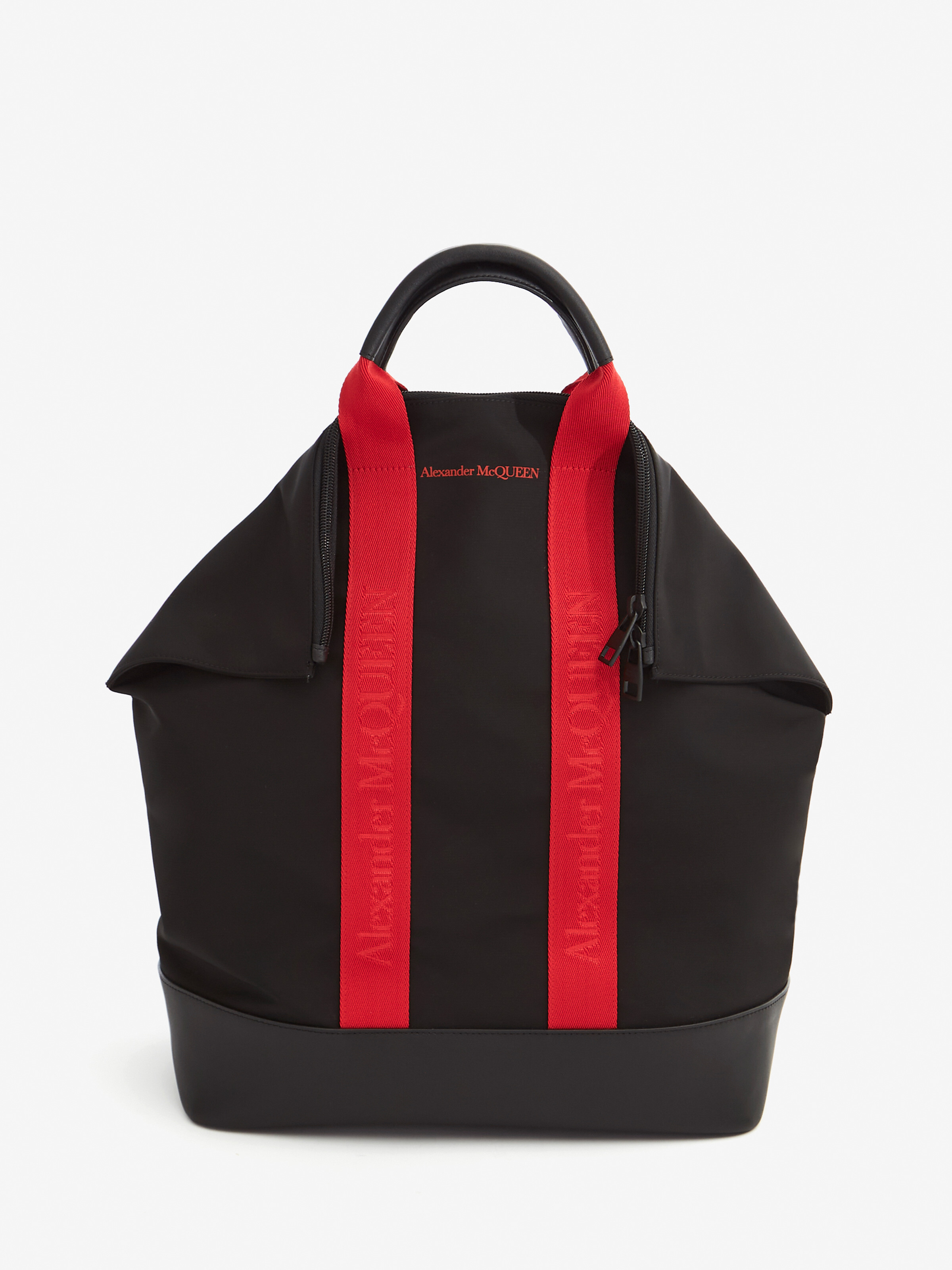 Mens Bags Backpacks Alexander McQueen Leather De Manta Backpack in Black for Men 