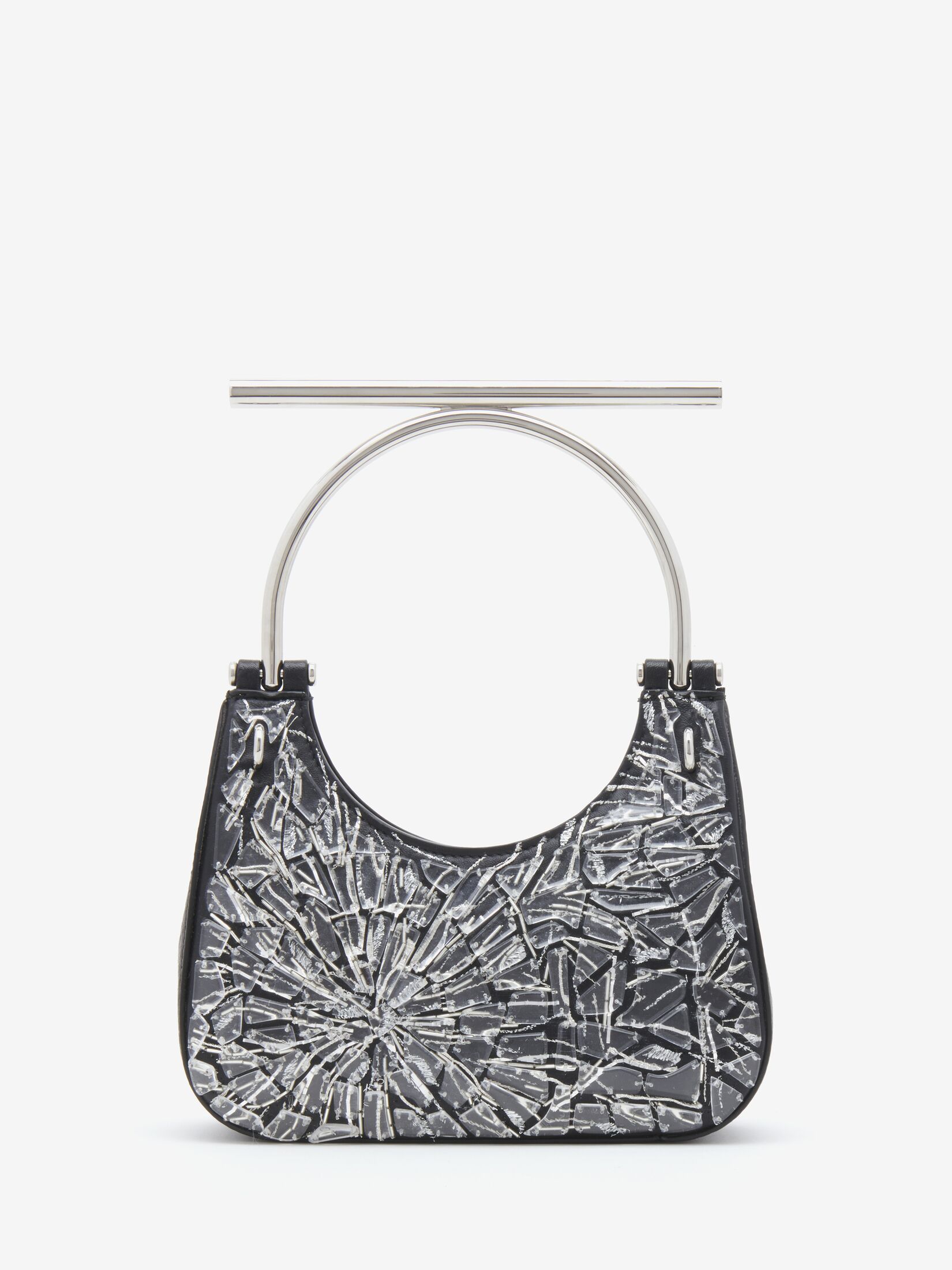 Alexander Mcqueen Women Black Leather Mini T-Bar Handbag