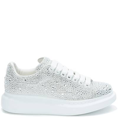 Oversized Sneaker in White/Crystal 