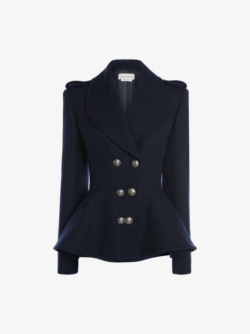 peplum pea coat