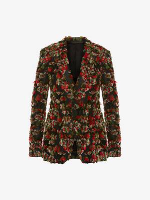 Floral single-breasted jacket