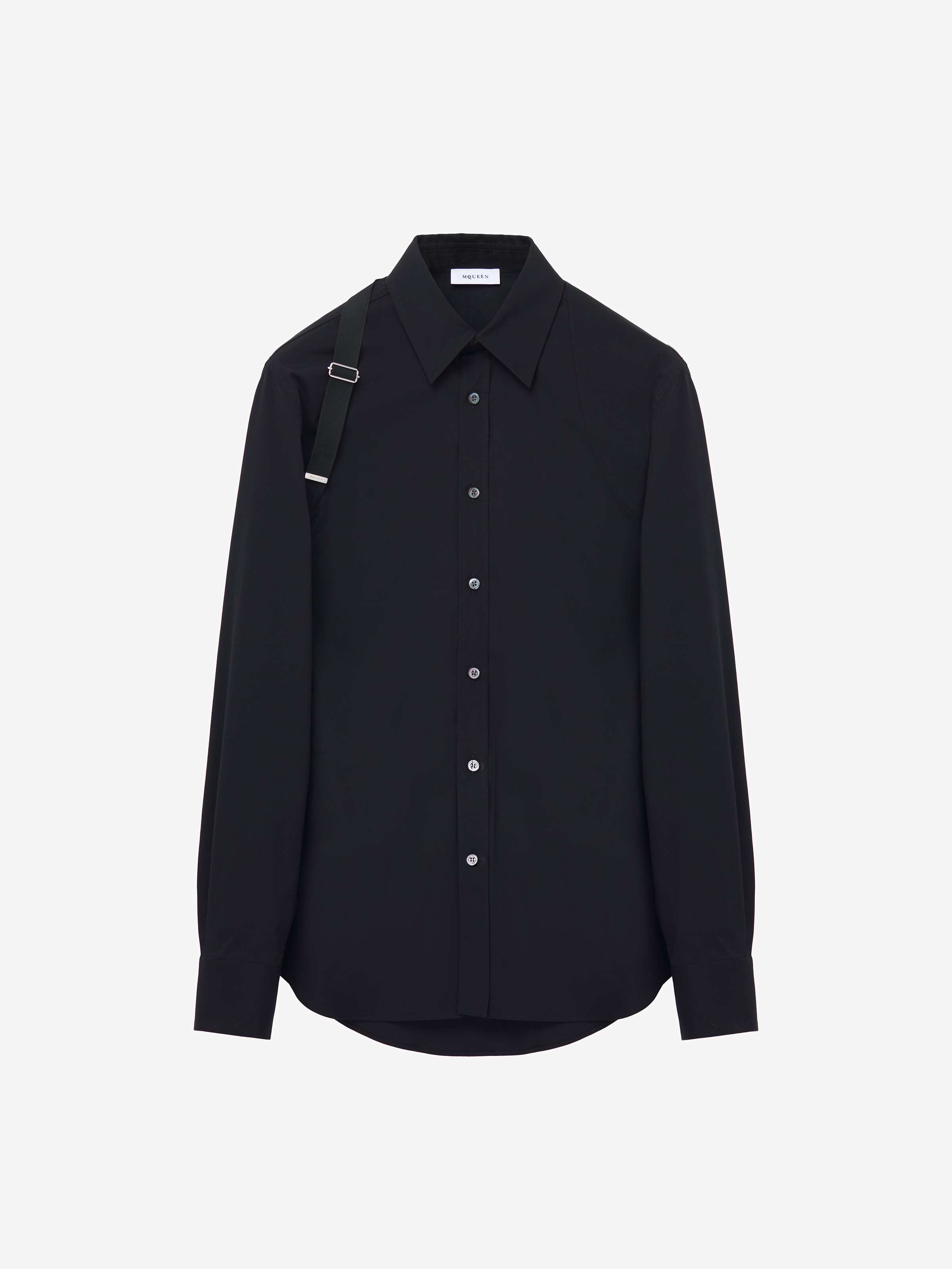 Men's Harness Shirt in Black in 97% Cotton, 3% Elastan | Alexander McQueen - image 1