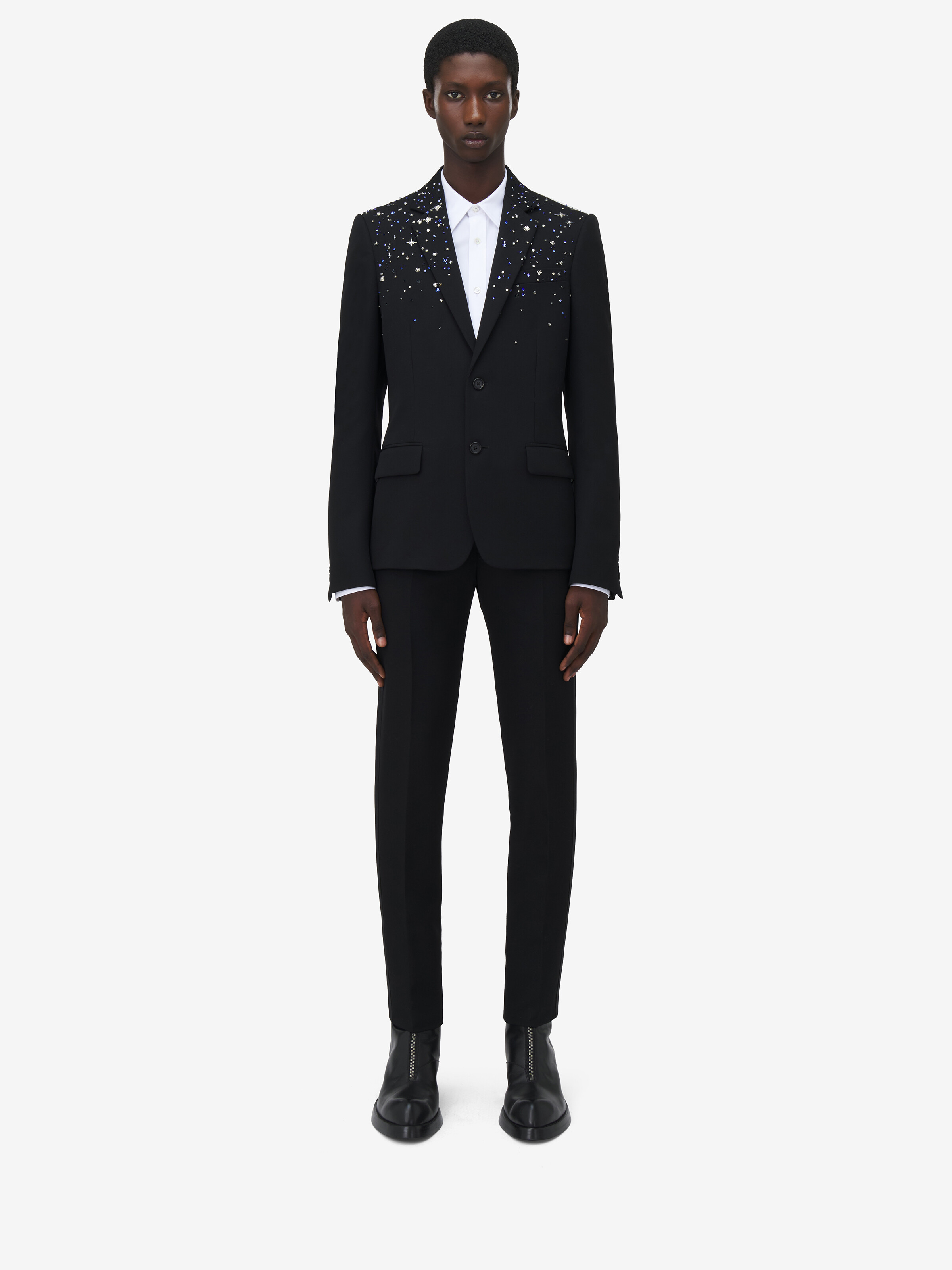 Constellation Embroidered Single-breasted Jacket