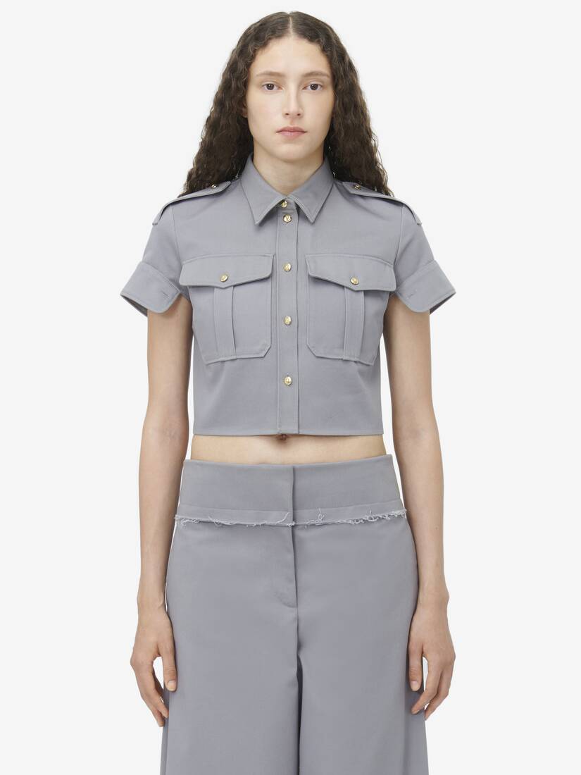 Cropped Military Shirt