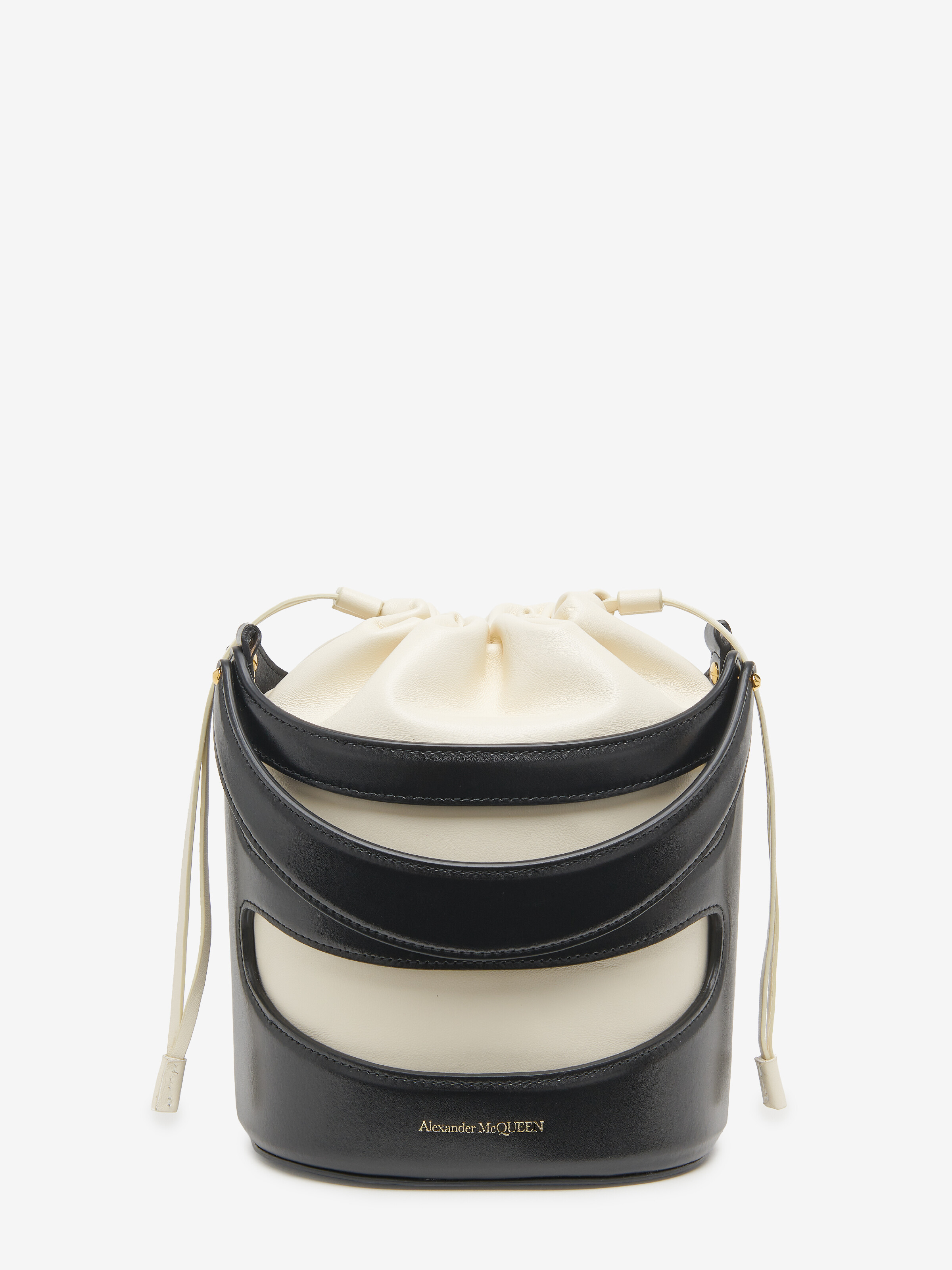 Women's The Rise Bucket in Black/Soft Ivory in Calf Leather | Alexander McQueen - image 5