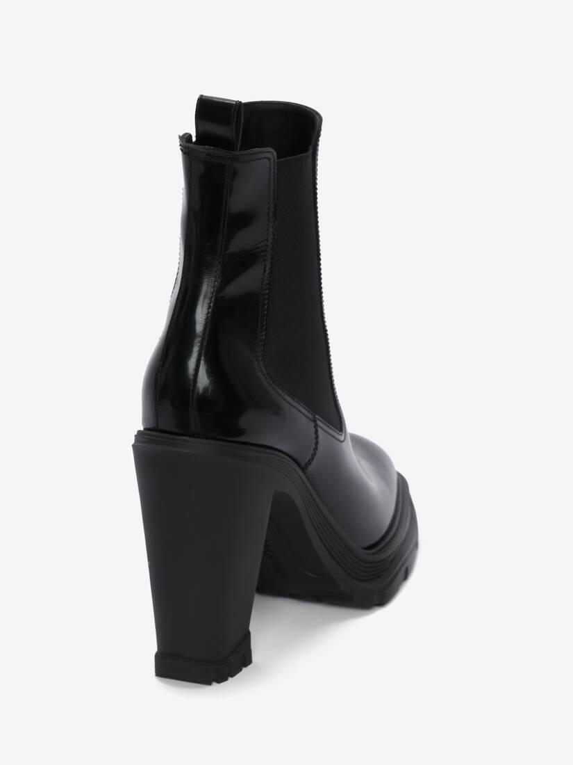 Tread Patent Leather Ankle Boots in Black - Alexander Mc Queen