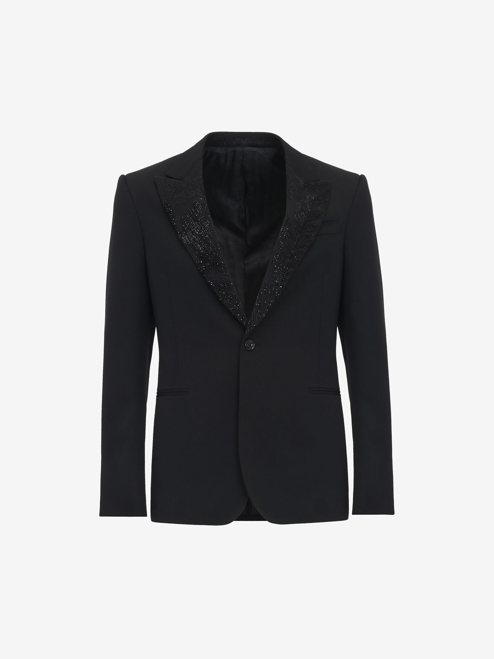 Embroidered Lapel Single-breasted Jacket