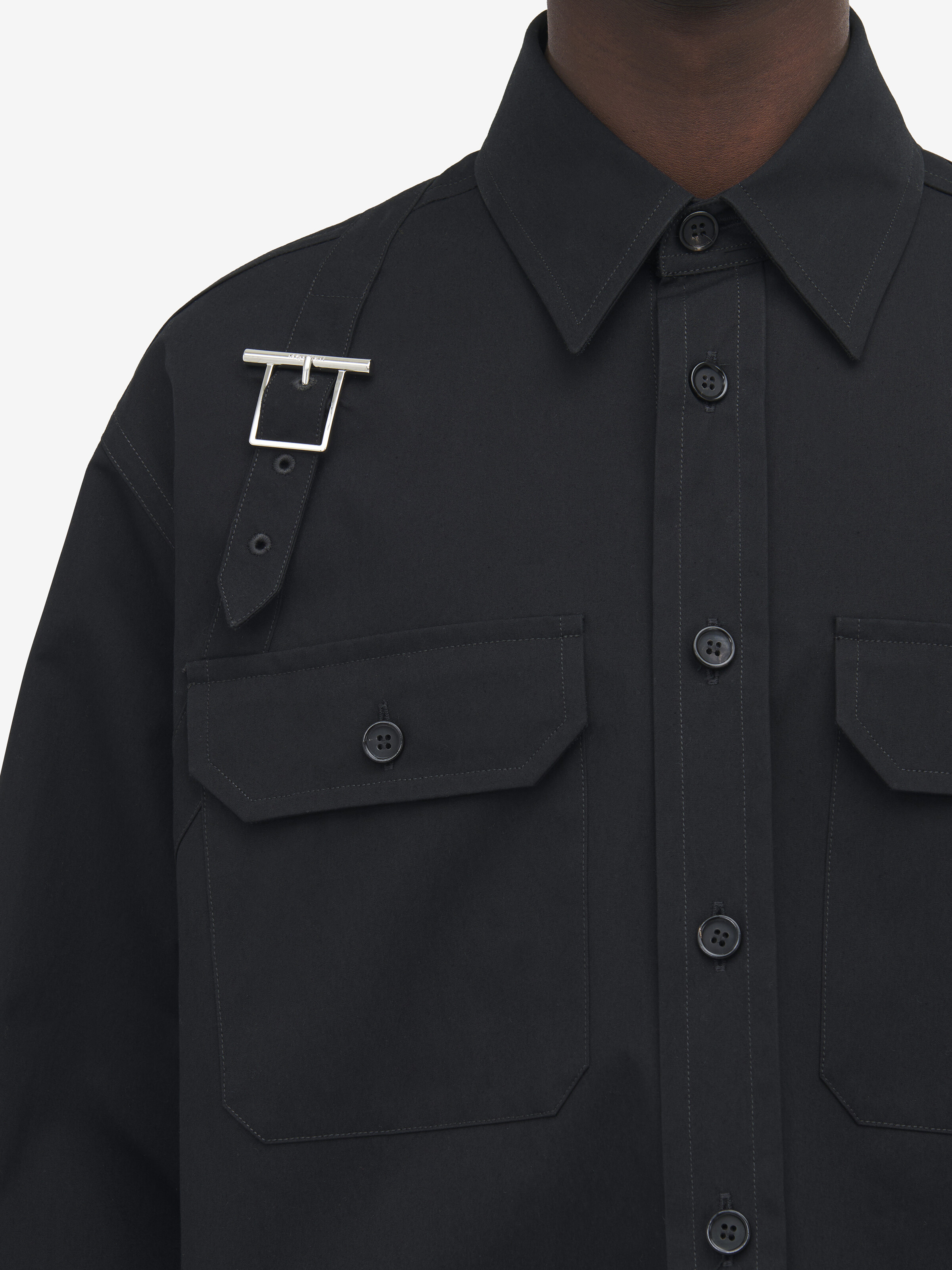 Surchemise harnais T-bar pour Homme en Noir in 75% Coton, 25% Polyamide | Alexander McQueen - image 6