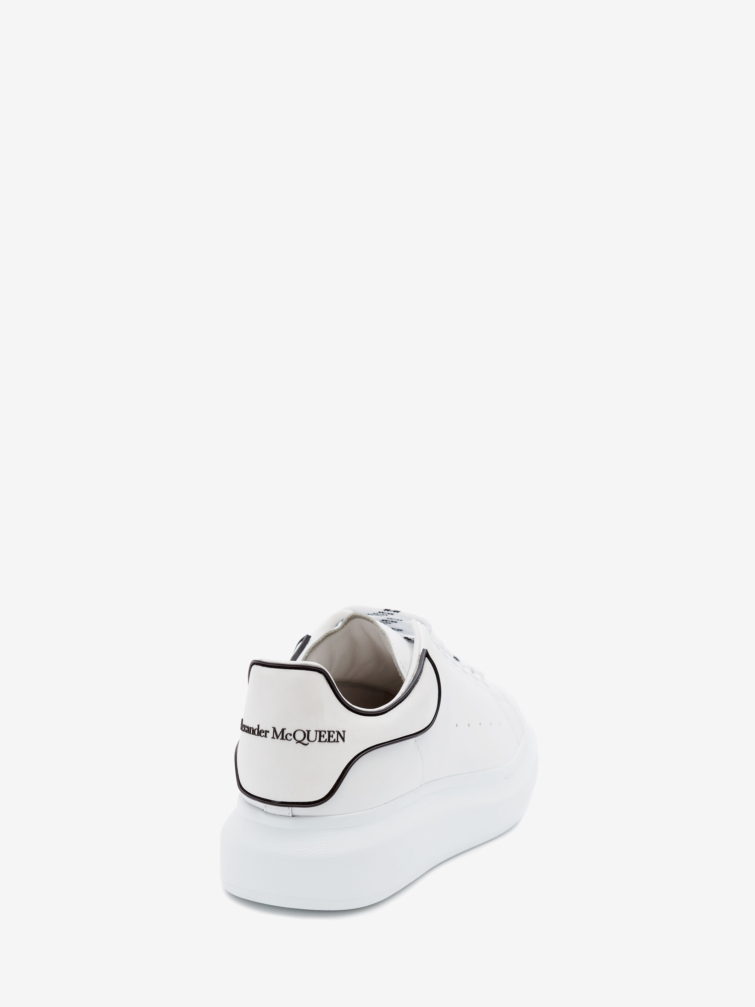 Men's Oversized Sneaker in White/Black in Calf Leather | Alexander McQueen - image 3