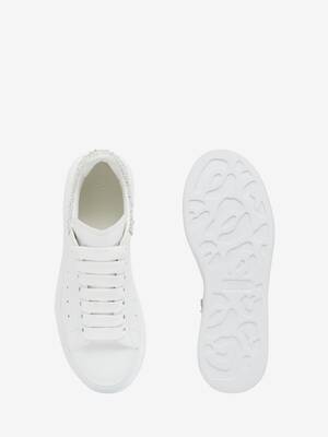 Crystal-embellished Oversized Sneaker in White/Porcelain | Alexander ...