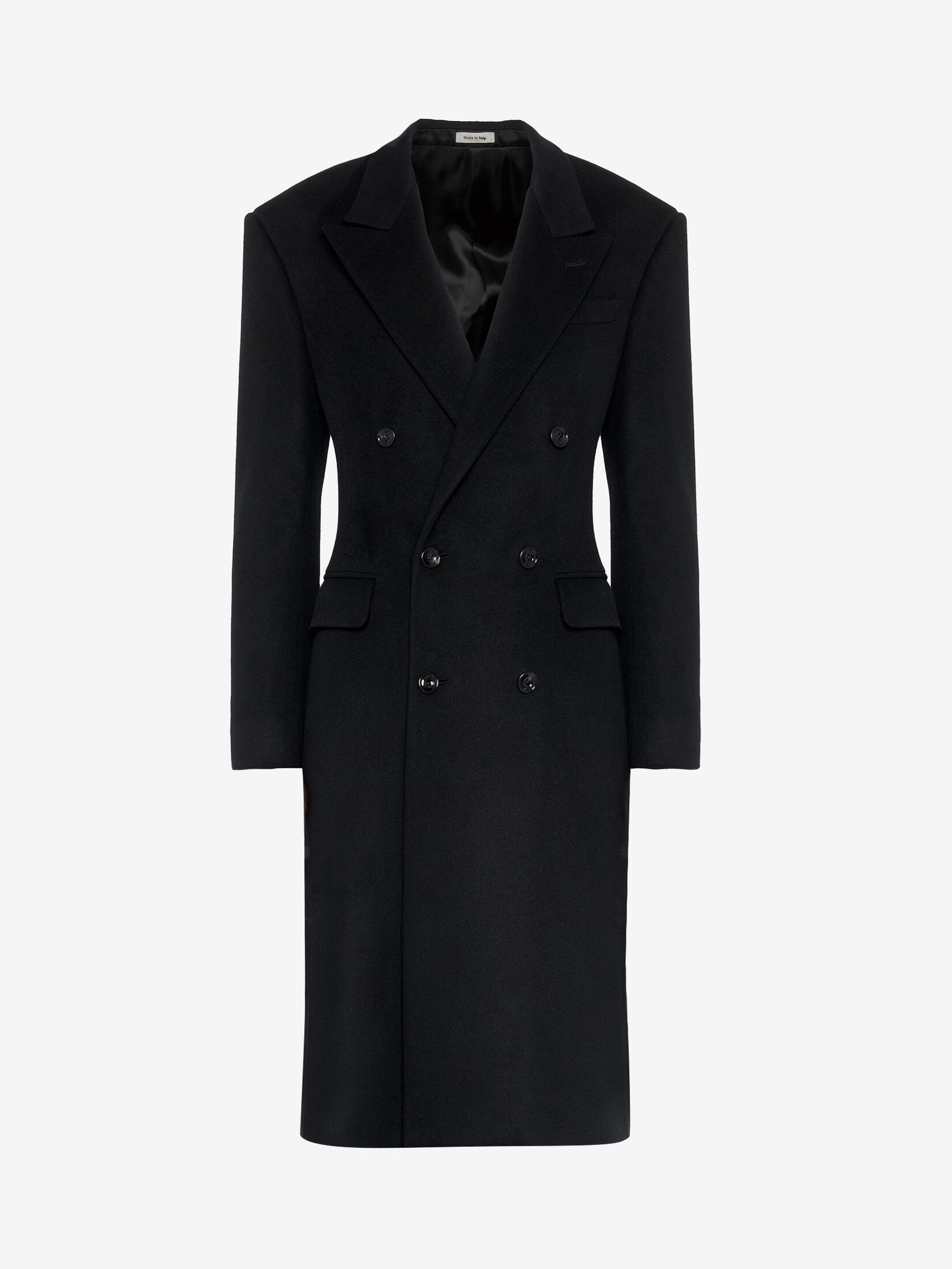 Double-breasted Tailored Coat in Black