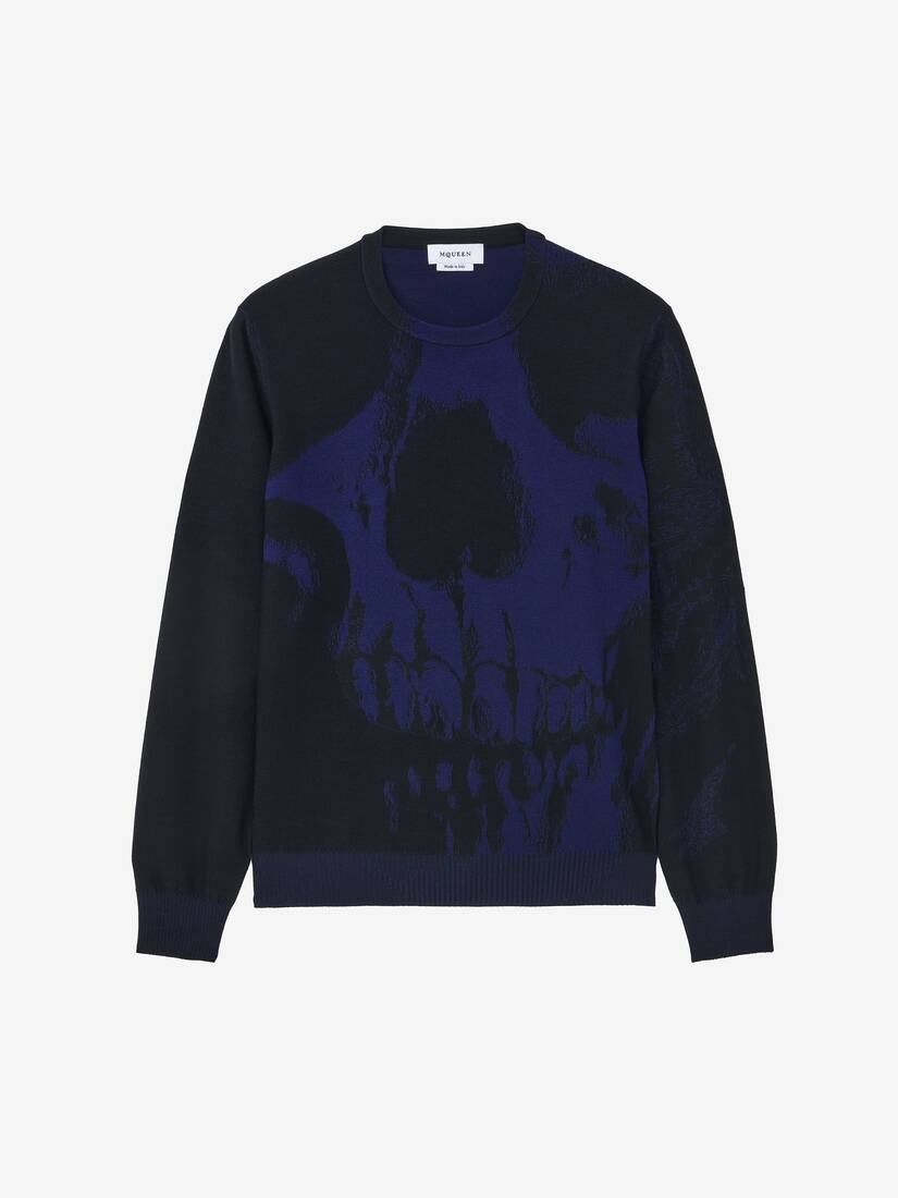 Merino Wool Exploded Skull Jumper