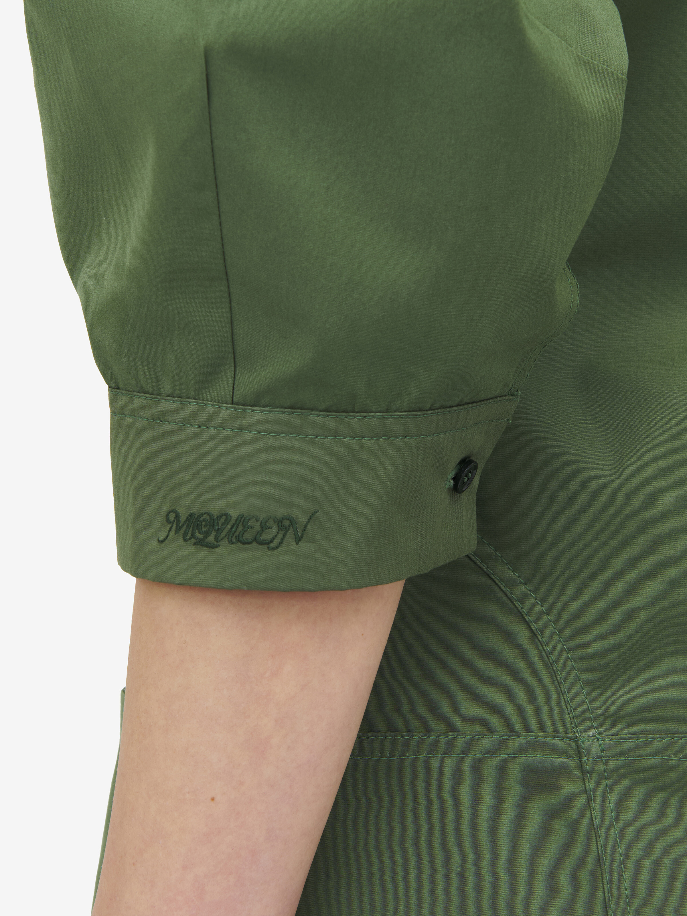 Robe courte évasée, en popeline de coton