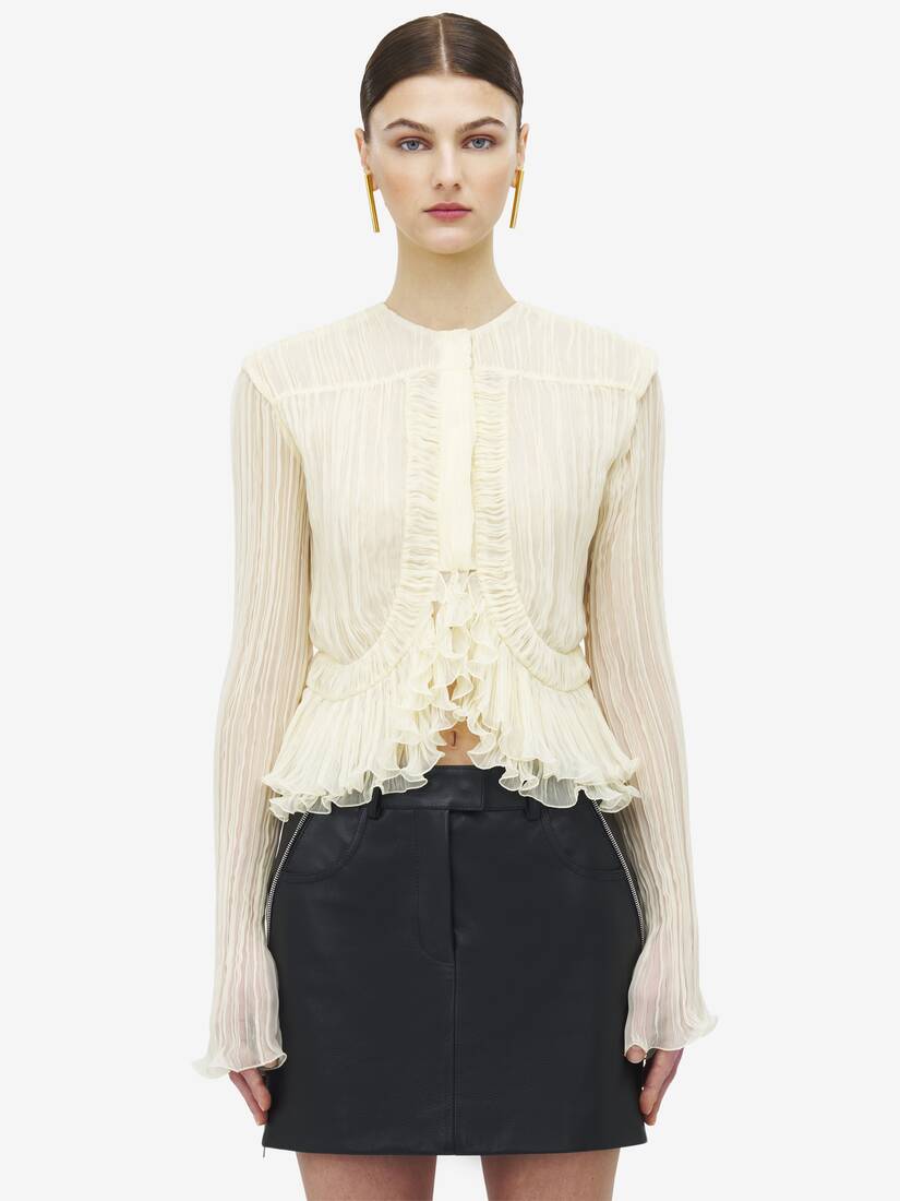 Pleated Creponne Top