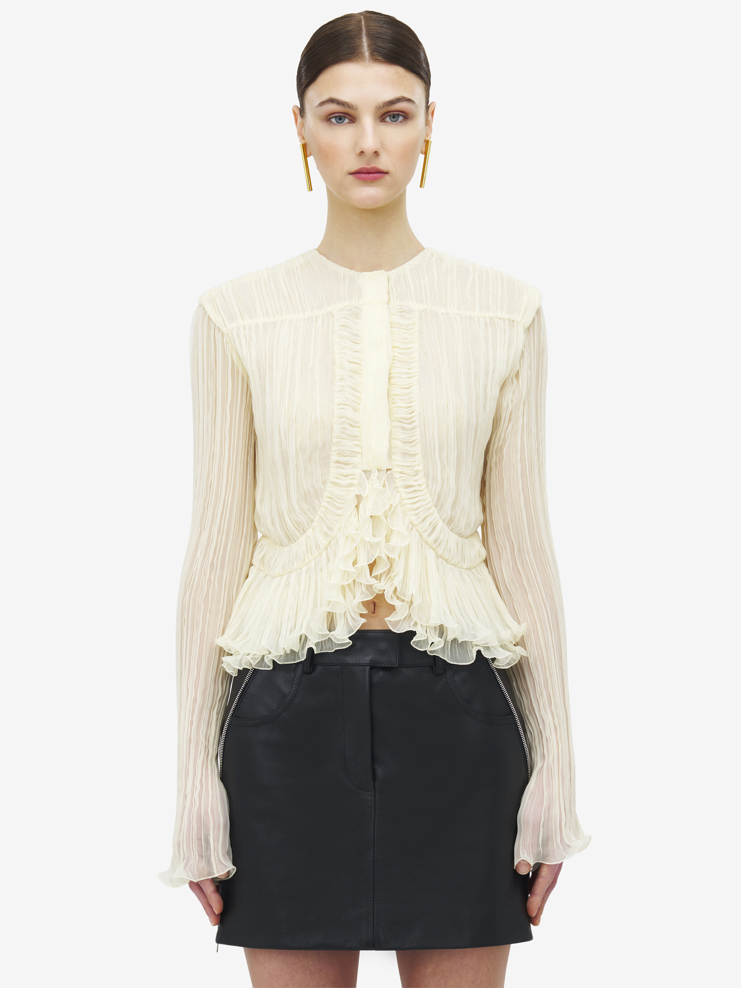 Pleated Creponne Top