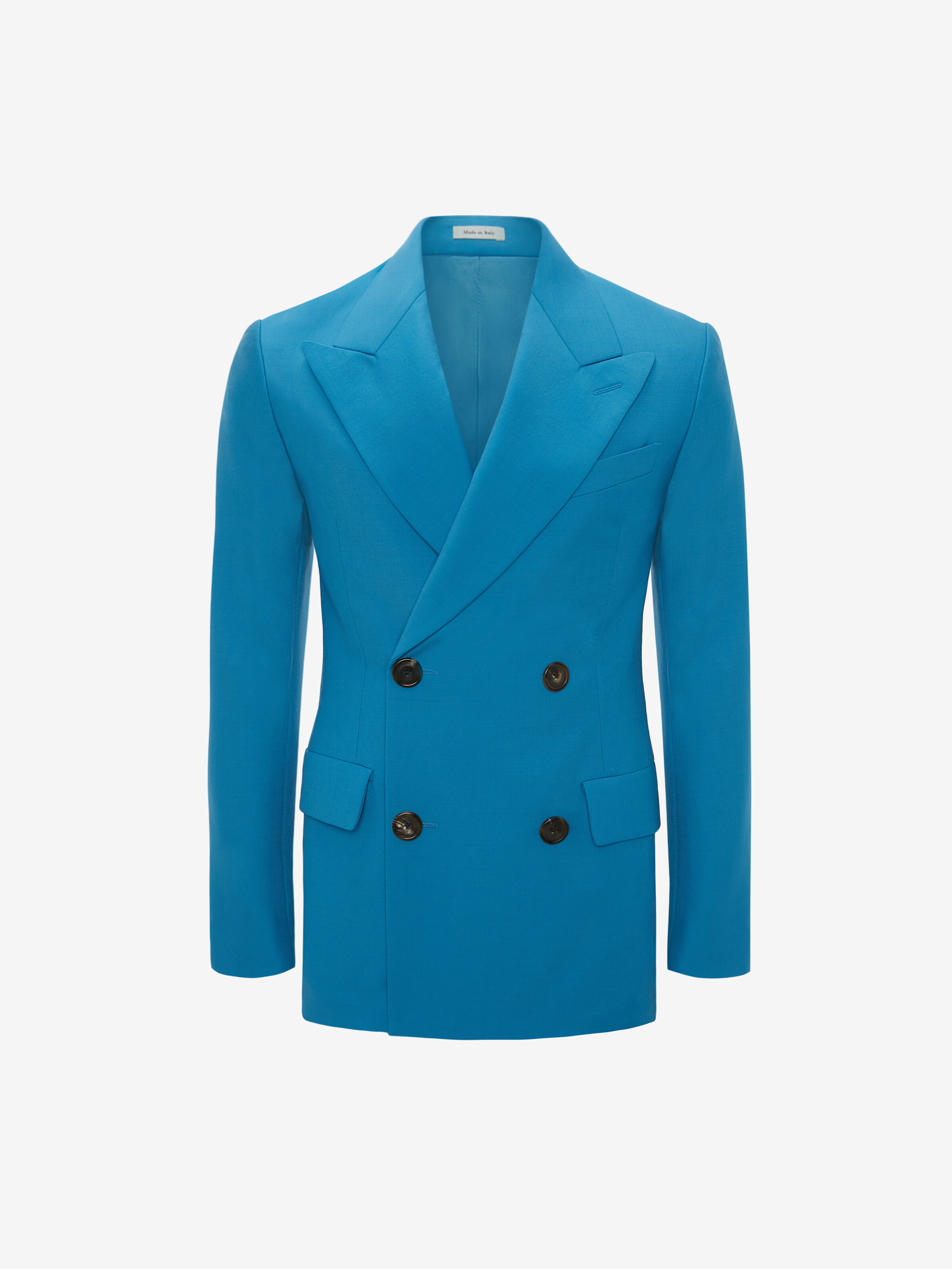 Alexander Mcqueen Double-breasted Wool-blend Blazer In Blue | ModeSens
