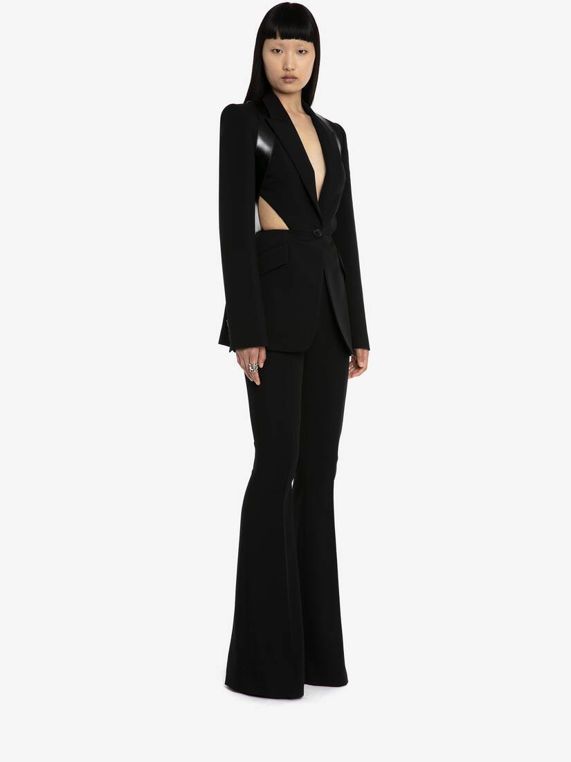 Giacca In Pelle Con Harness E Cut-Out