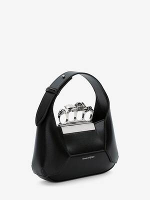 Madeleine Hobo Bag - Elleme - Silver/Black - Strass