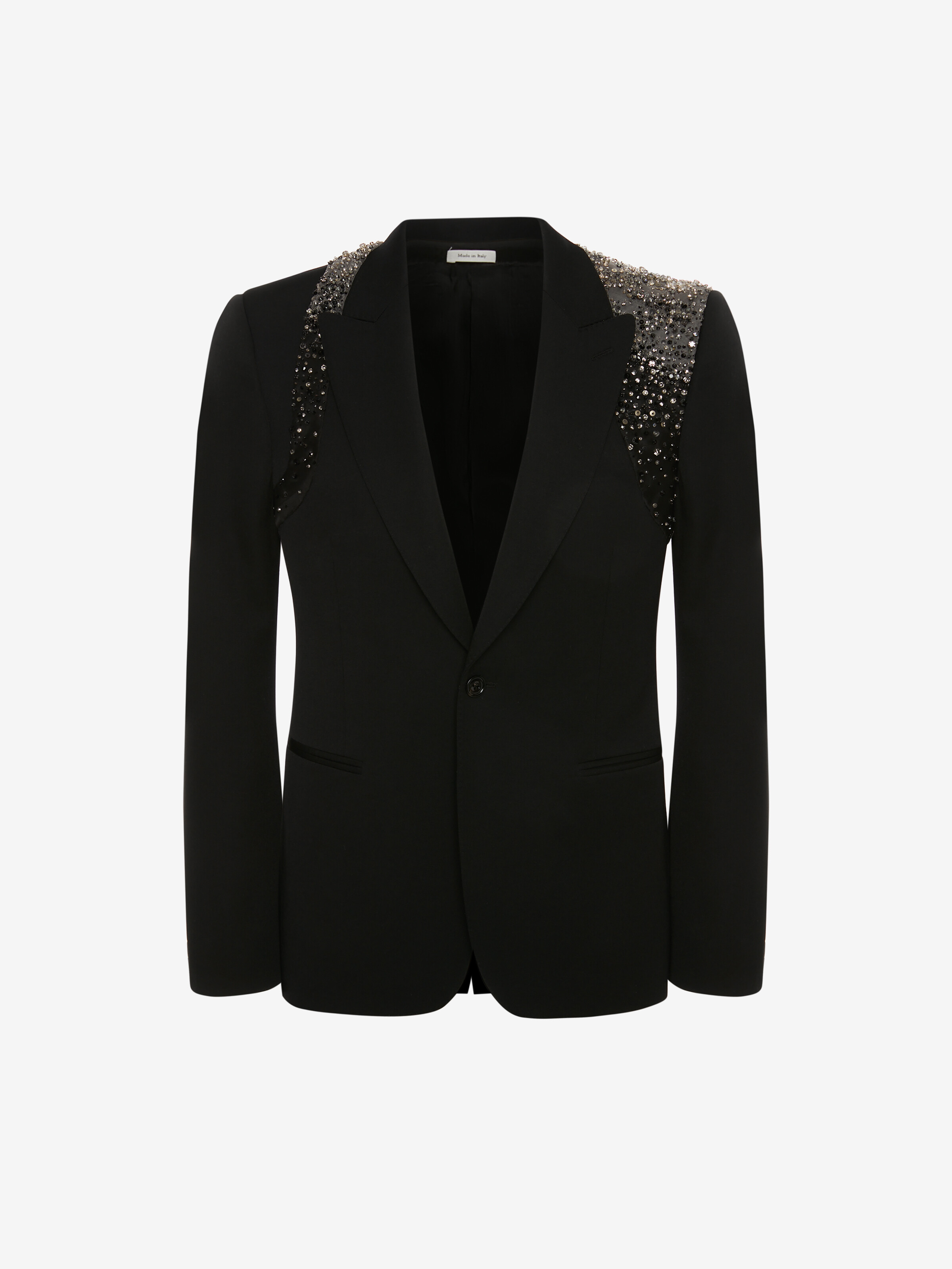 Alexander Mcqueen Embellished Harness Detail Wool Barathea Blazer In ...