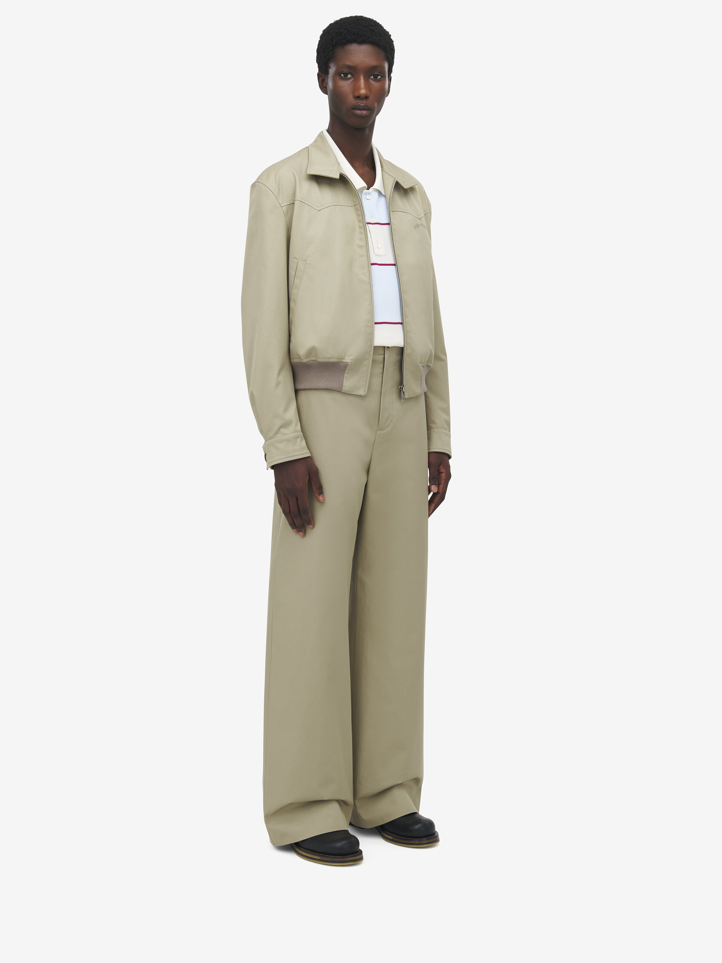 Veste Harrington Courte pour Homme en Beige in Coton | Alexander McQueen - image 3