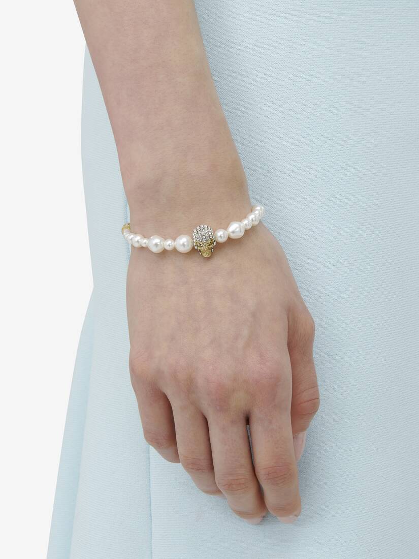 Bracelet de l'amitié Skull et perle