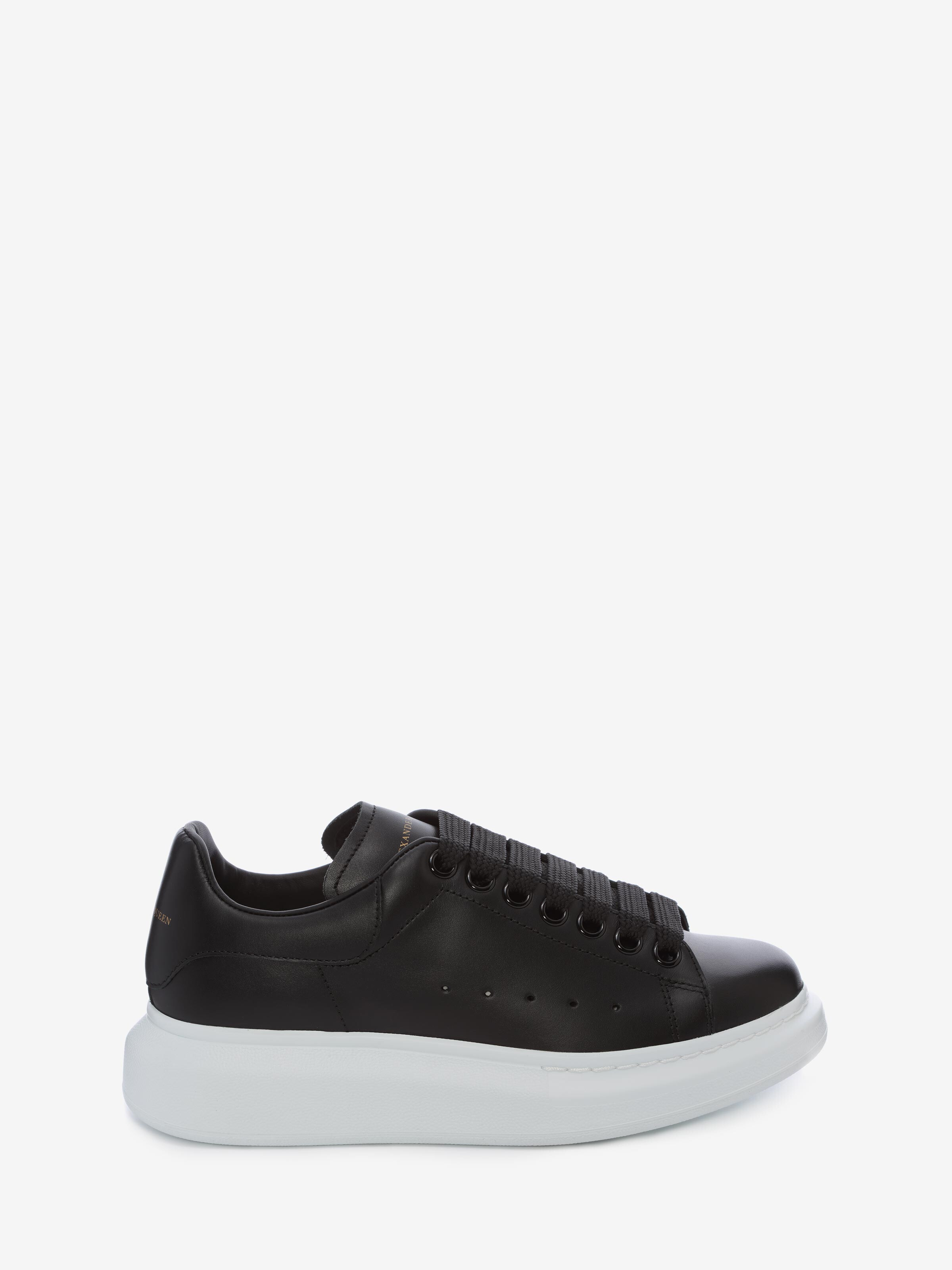 Women's Oversized Sneaker in Black in Calf Leather | Alexander McQueen - image 1