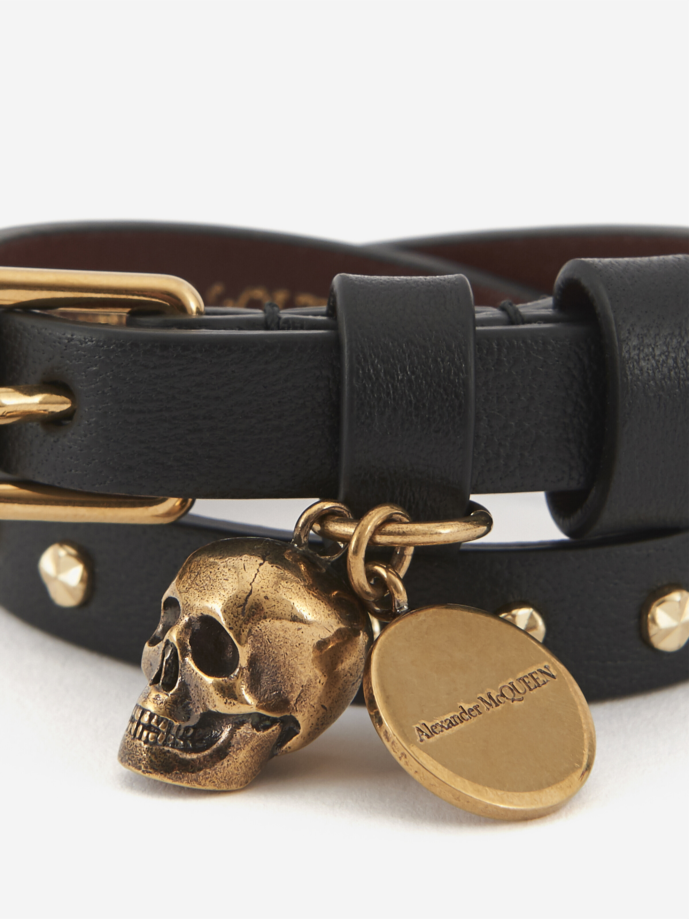 Hammered Studs Double-Wrap Bracelet