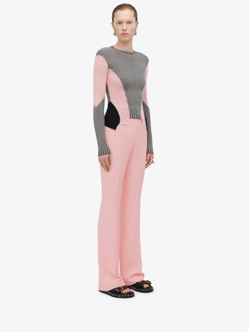 Dogtooth Colour-Block Peplum Jumper | Alexander McQueen - image 4