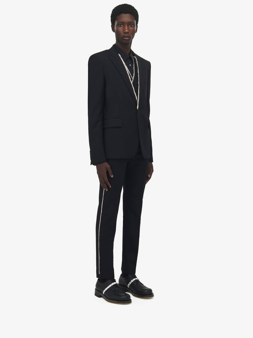 Raw Edge Canvas Single-Breasted Jacket
