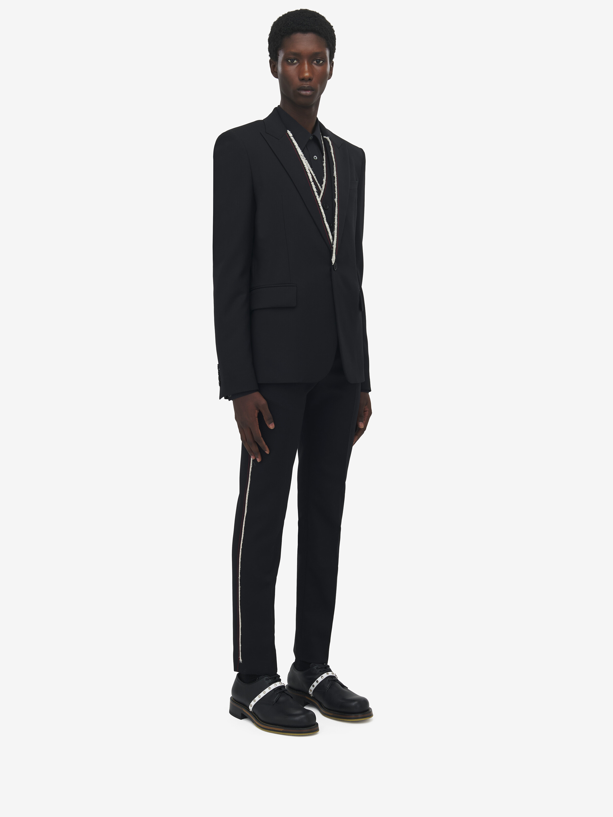 Raw Edge Canvas Single-Breasted Jacket