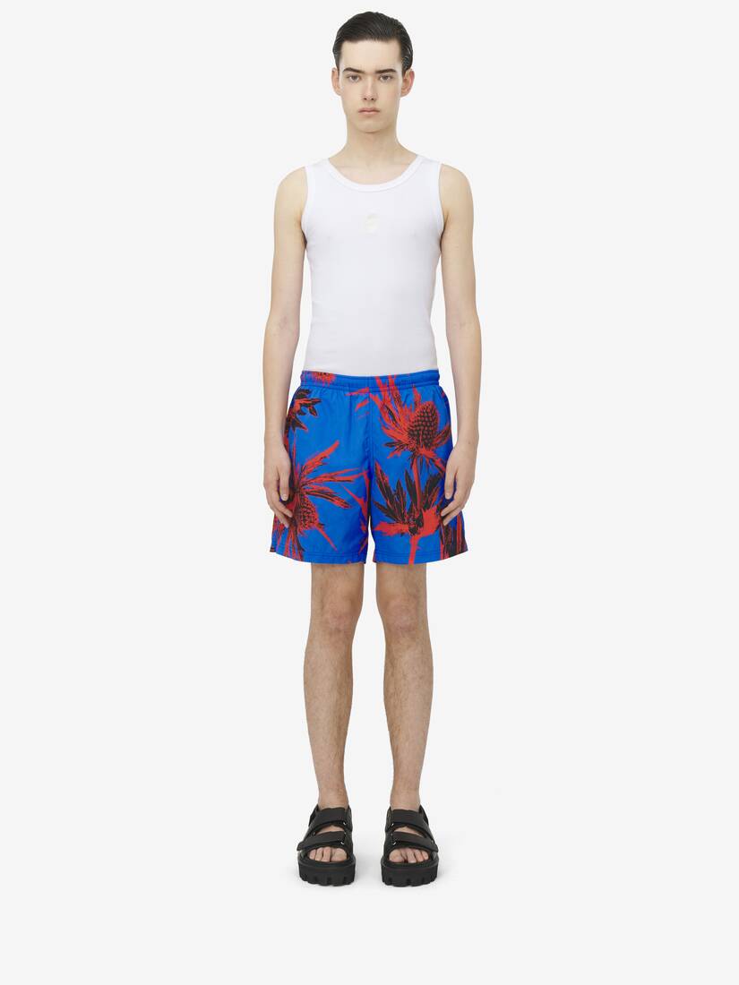 Oversized-Badeshorts mit Thistle-Motiv