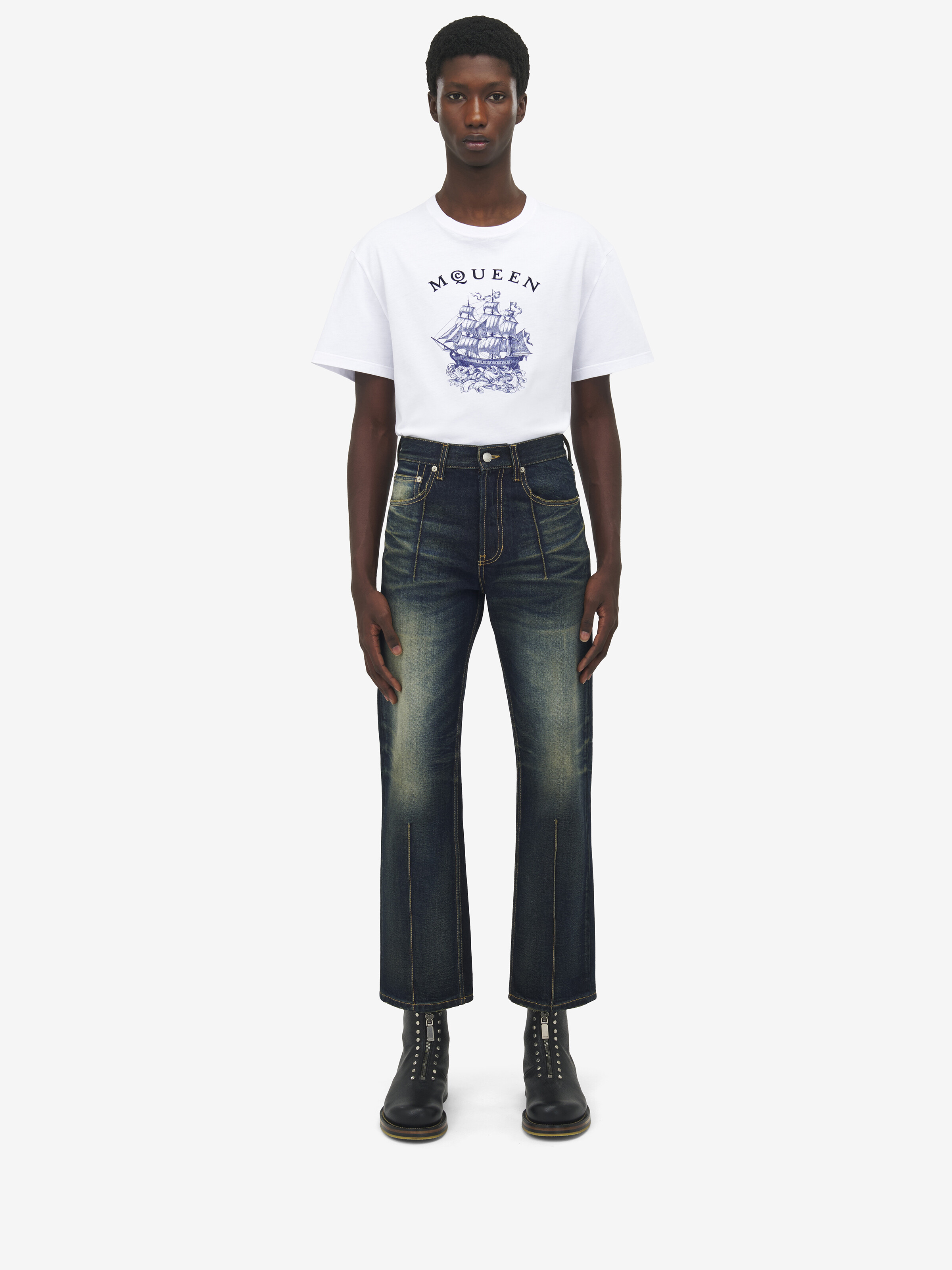 Denim-Jeans mit Abnähern