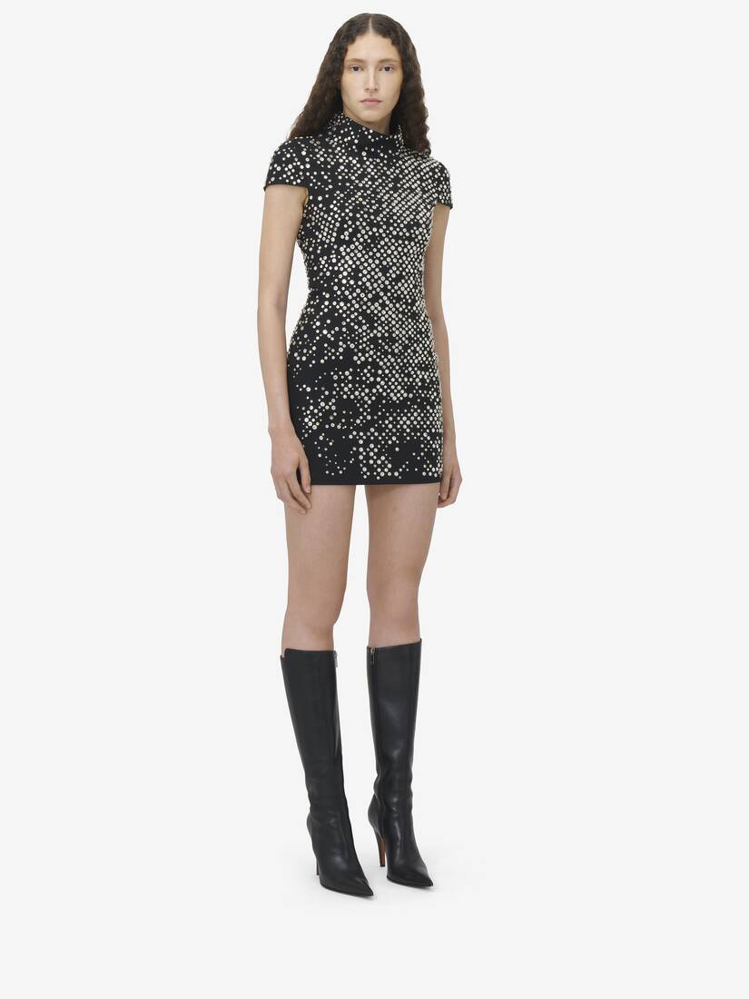 Crystal Embroidered Mini Dress