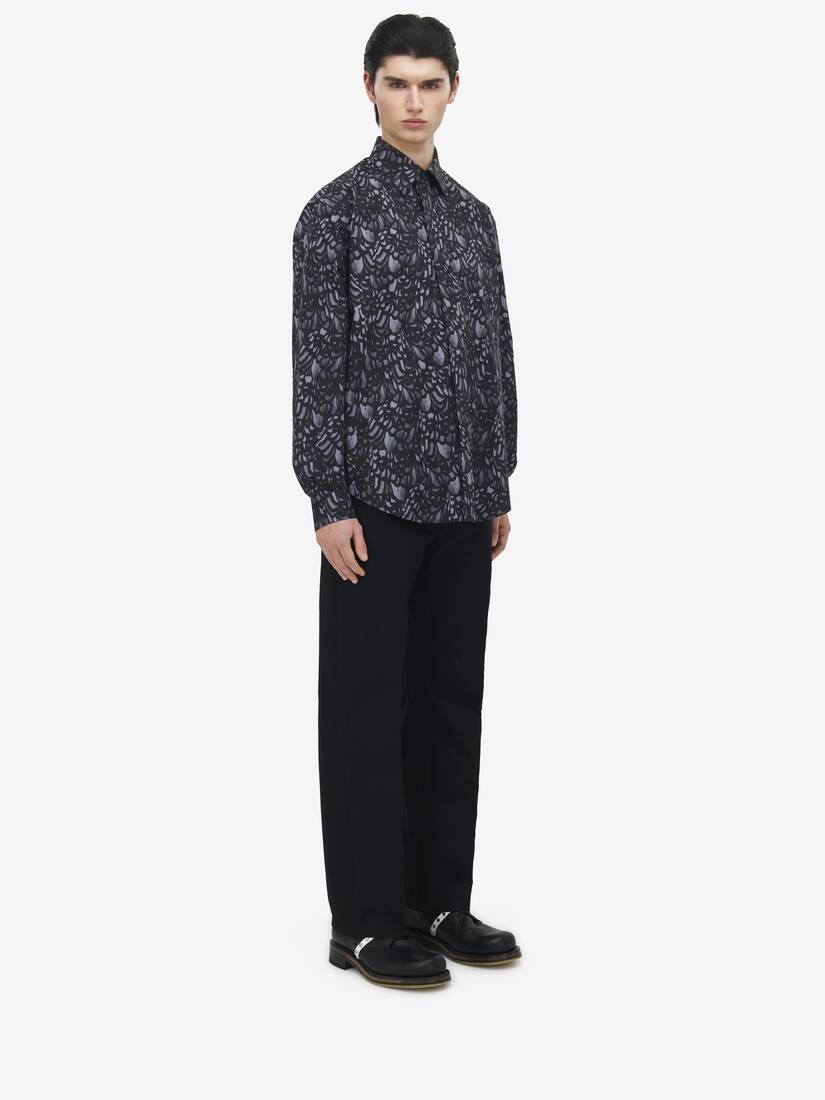 Feather Print Relaxed Shirt
