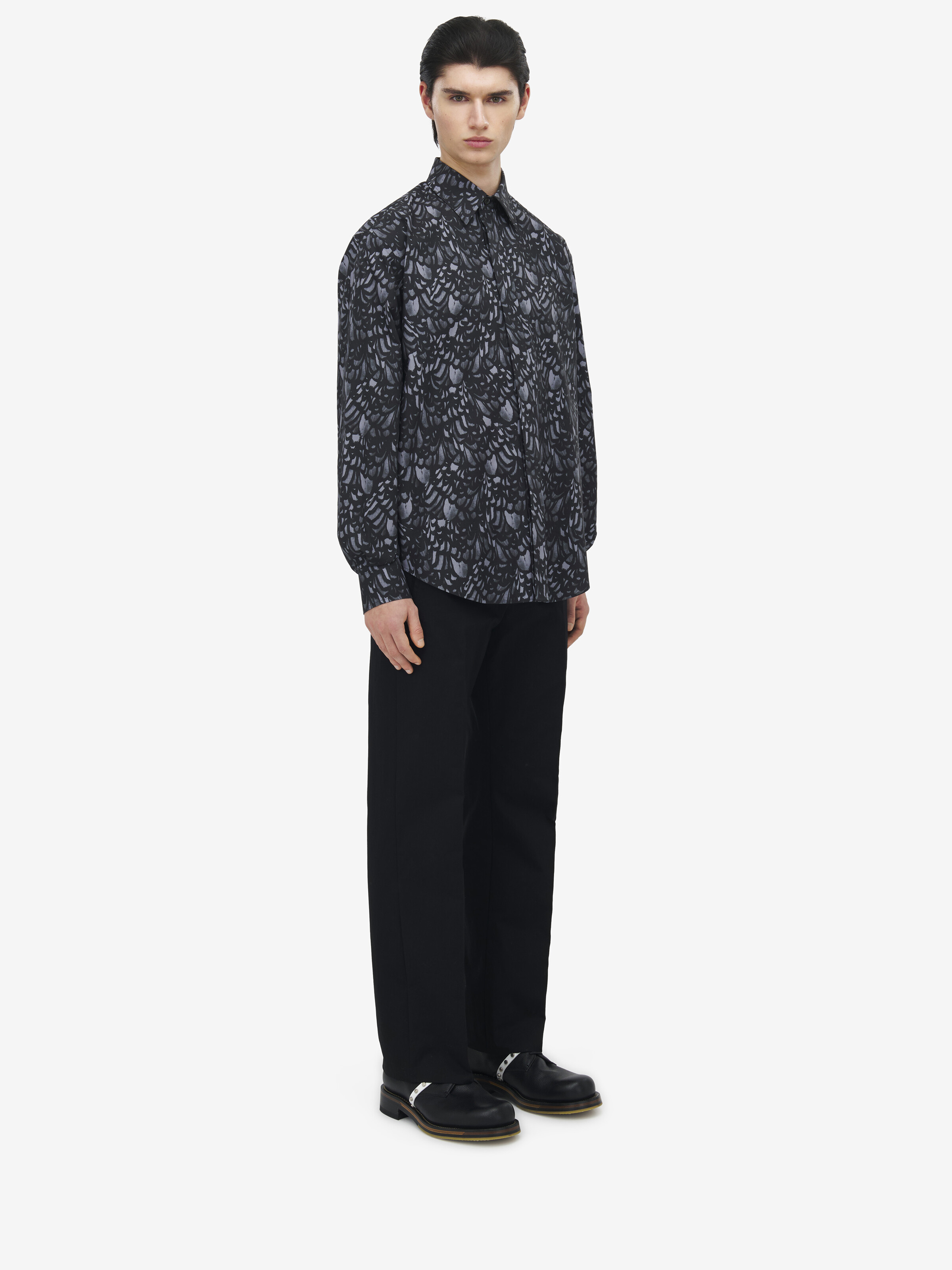 Feather Print Relaxed Shirt