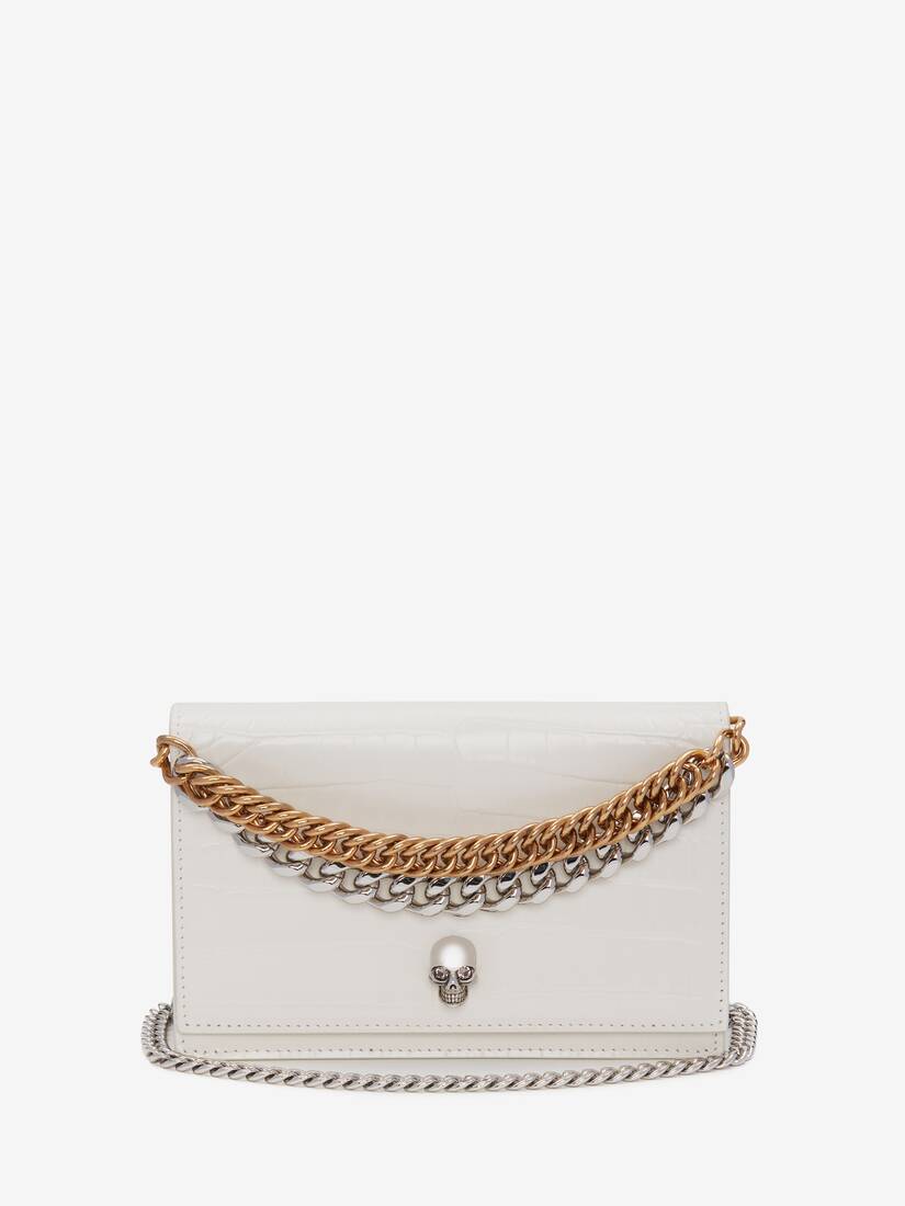 Small Skull Bag with Chain in Ivory | Alexander McQueen AU