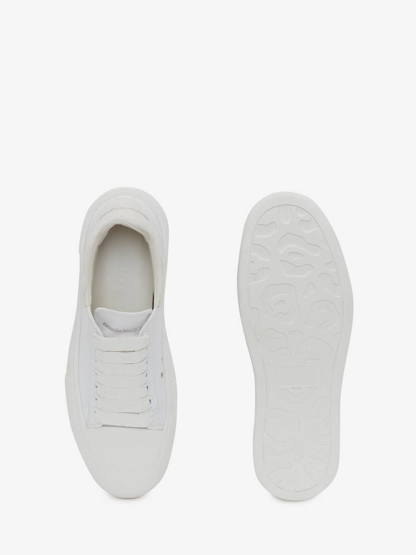 Deck Lace-up Plimsoll in White