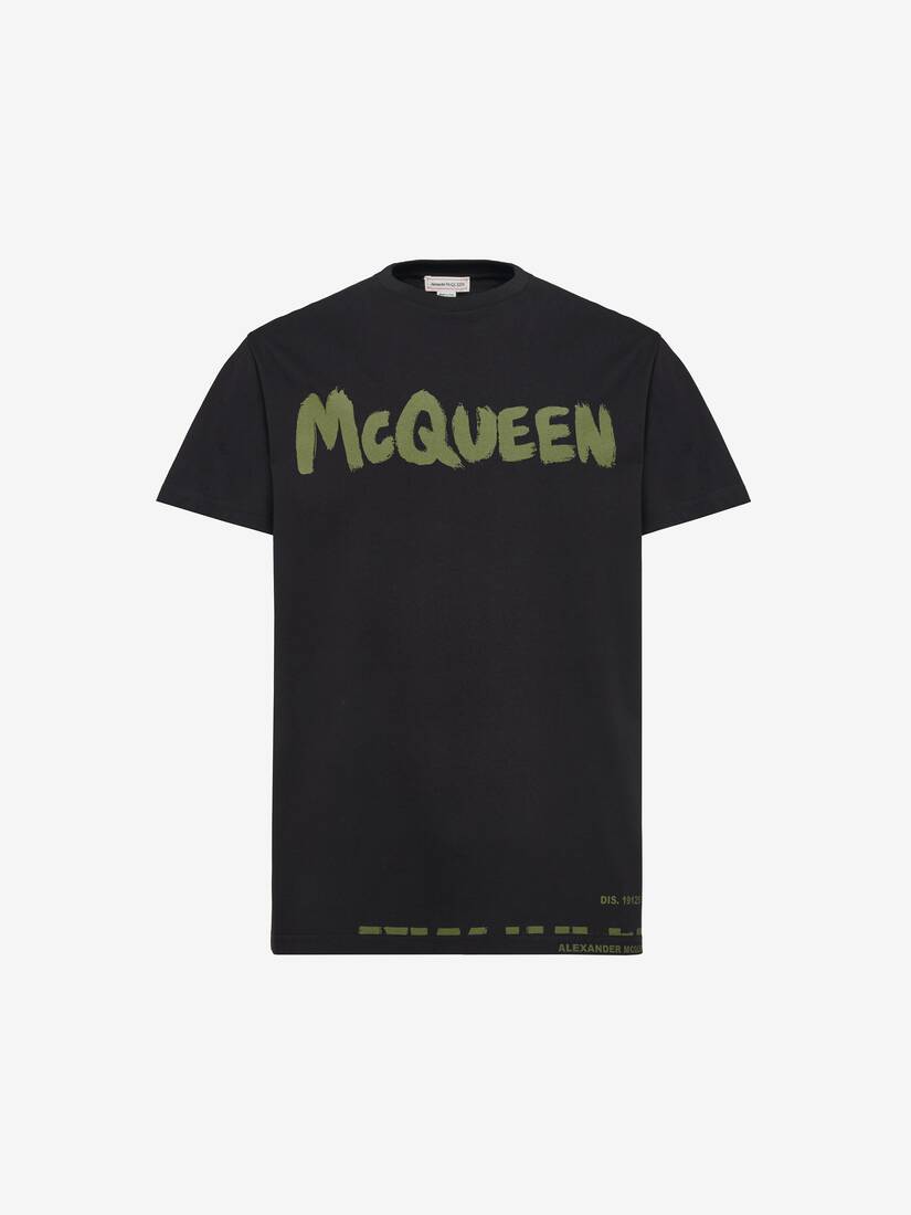 McQueen Graffiti T-shirt in Black/Khaki | Alexander McQueen HK