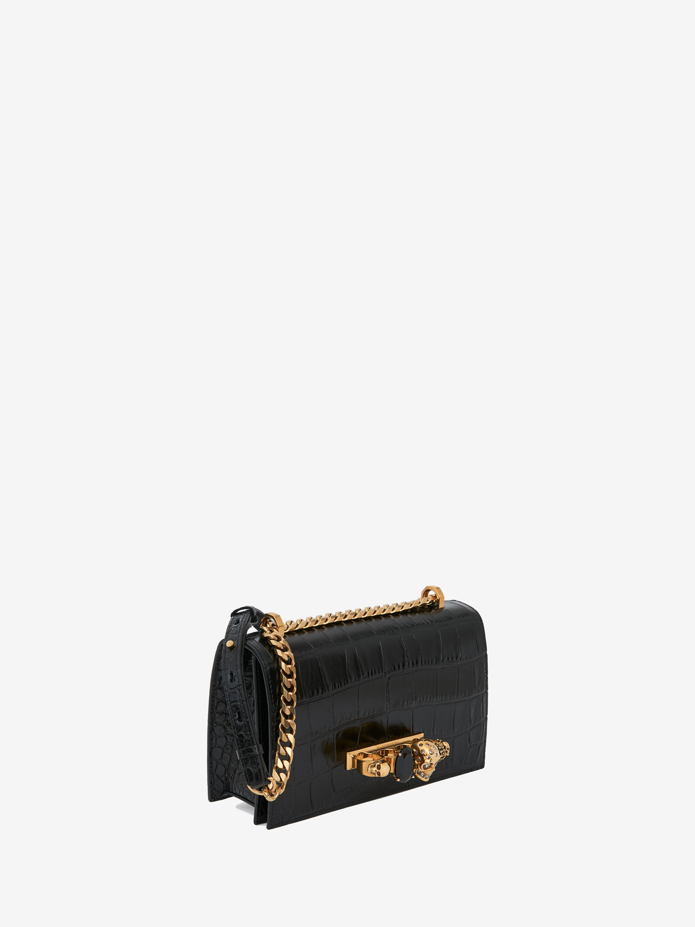 Women's Jewelled Satchel in Black/Gold in Calf Leather | Alexander McQueen - image 3