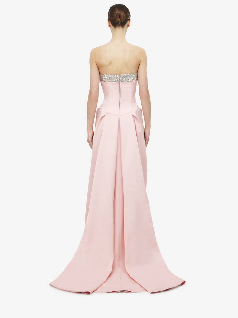 Crystal Embroidery Strapless Evening Dress