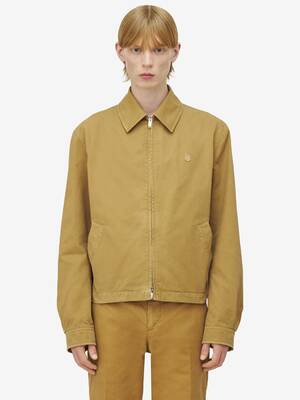 Men's Embroidered Skull Blouson in Brown | Alexander McQueen US