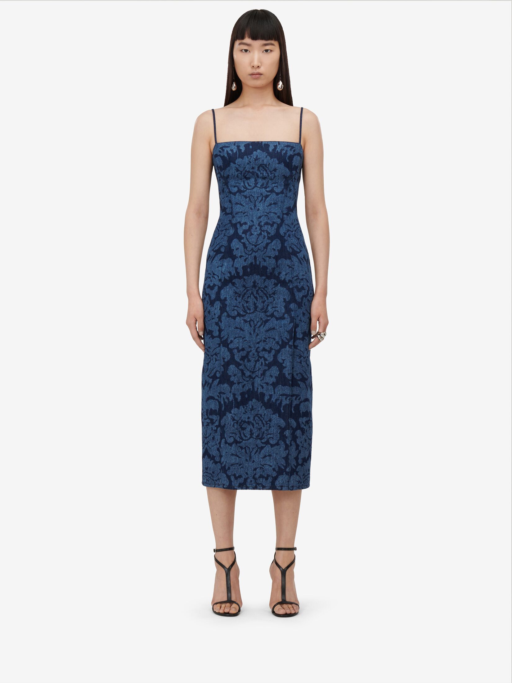 Damask Denim Pencil Dress