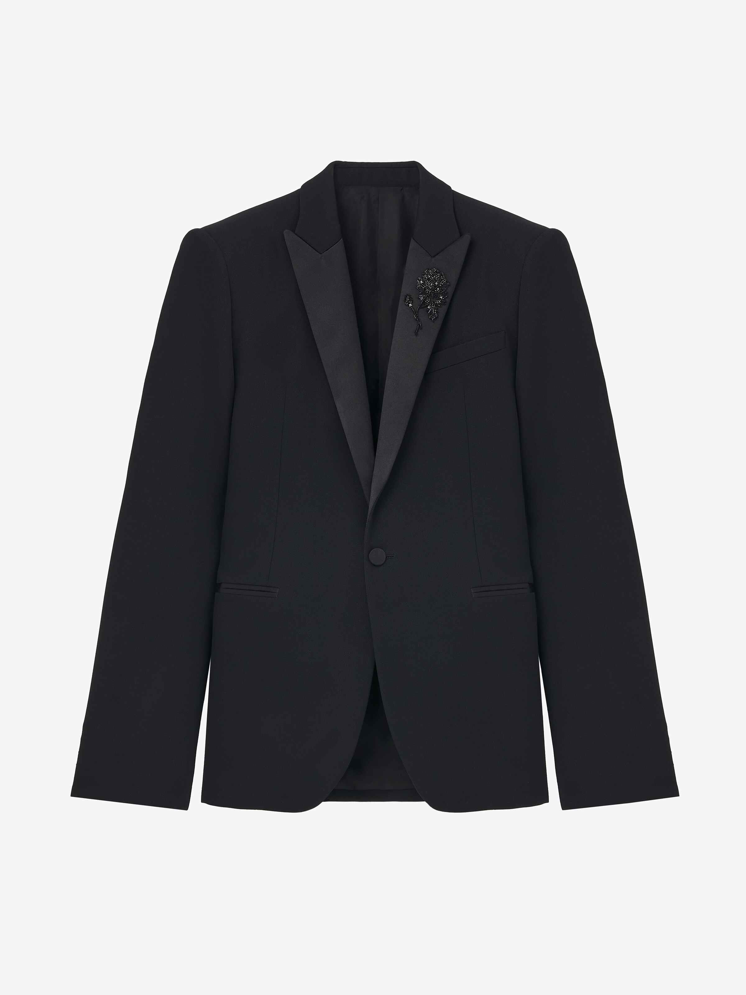 Sailor Tattoo Rose Embroidery Tuxedo Jacket