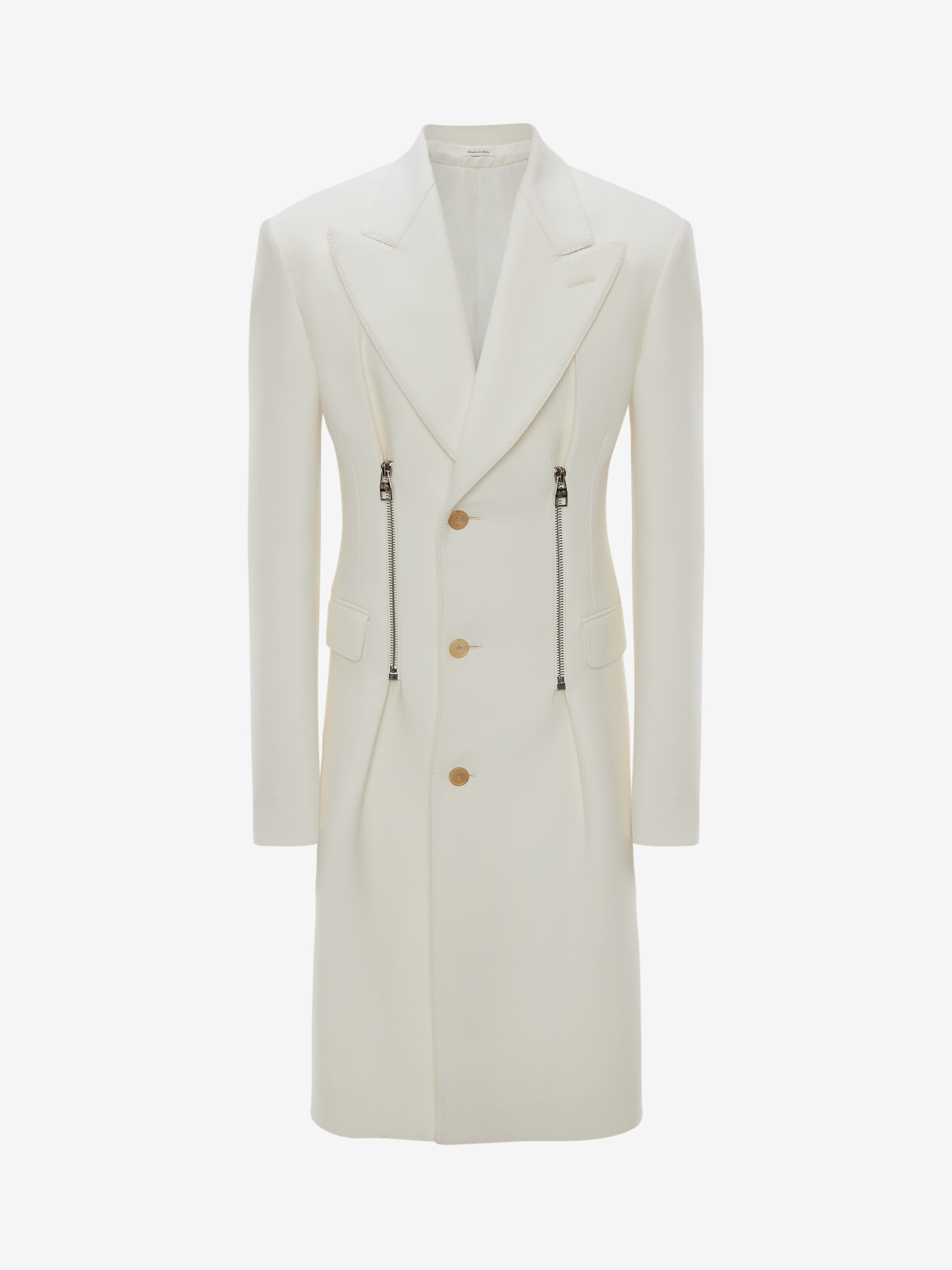 white tailored coat